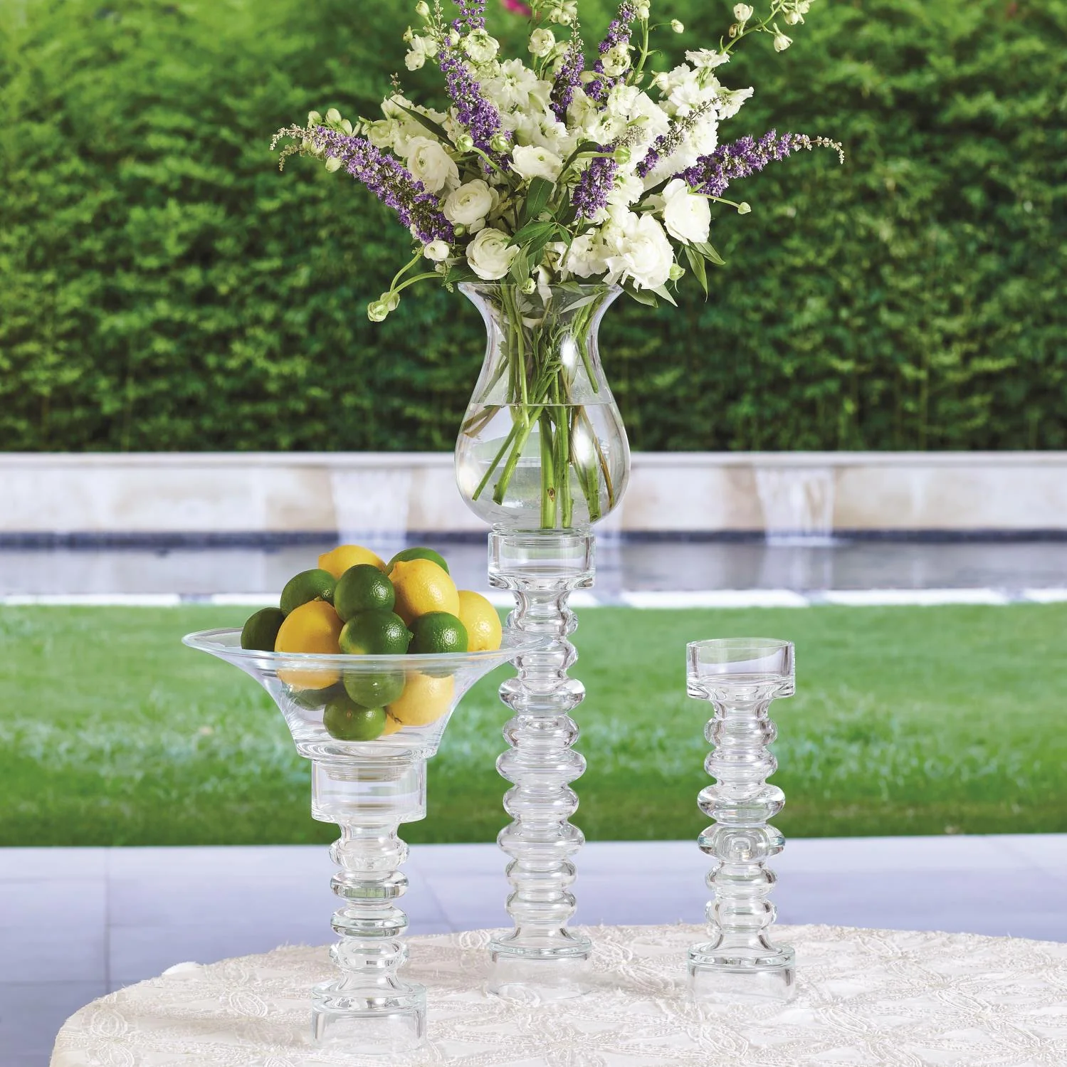 Glass Ribbed Candleholder/Vase - Image 2