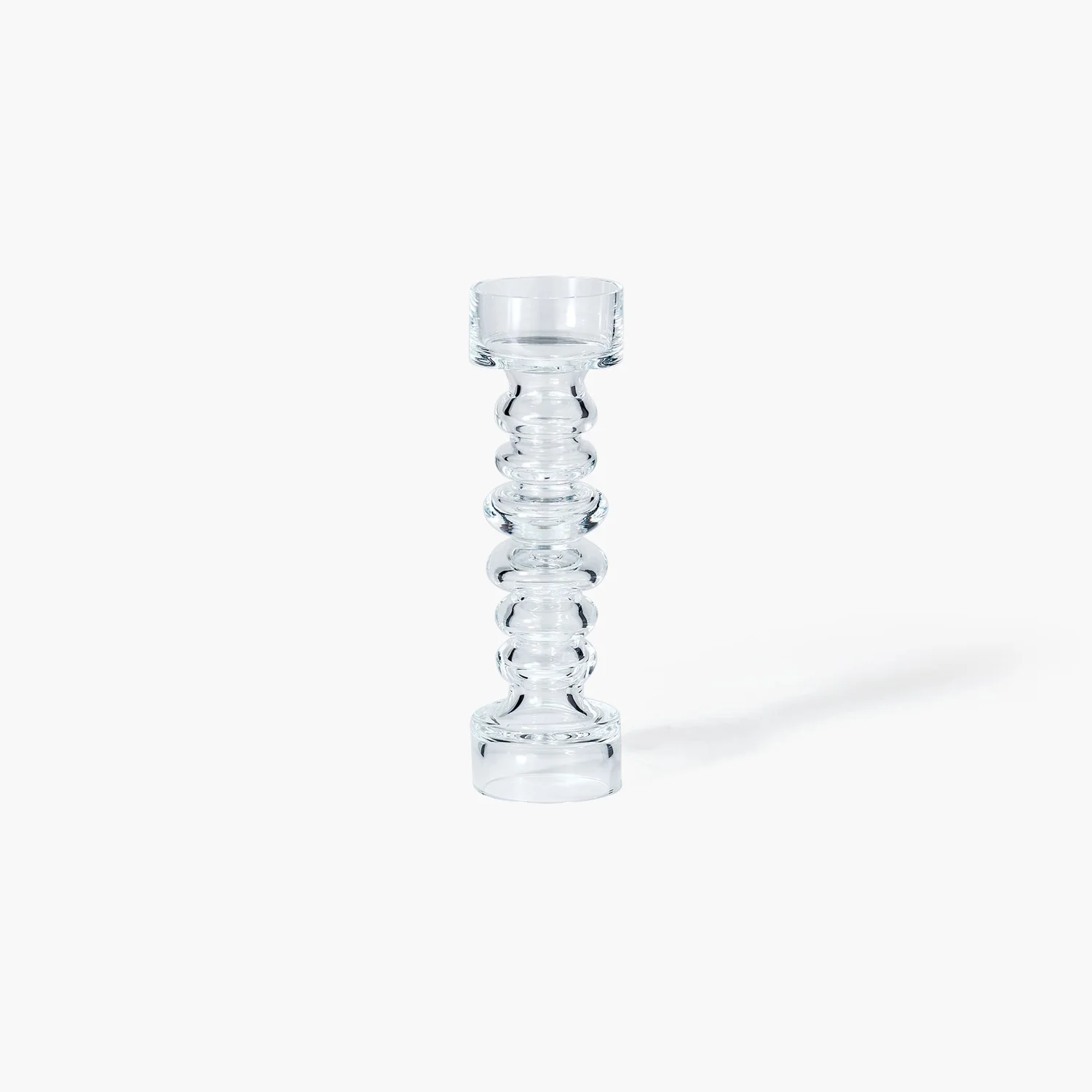 Glass Ribbed Candleholder/Vase - Image 4