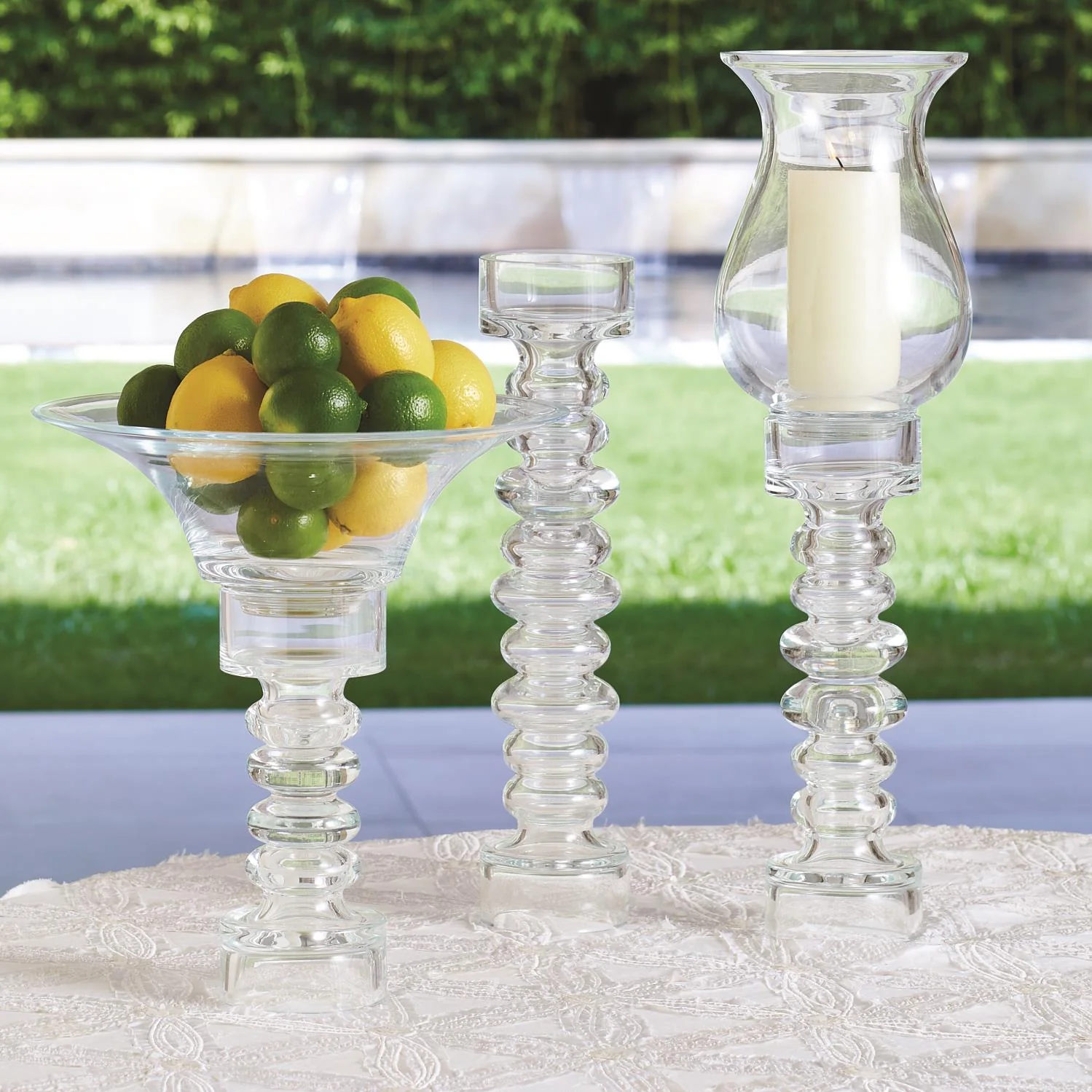 Glass Ribbed Candleholder/Vase - Image 6