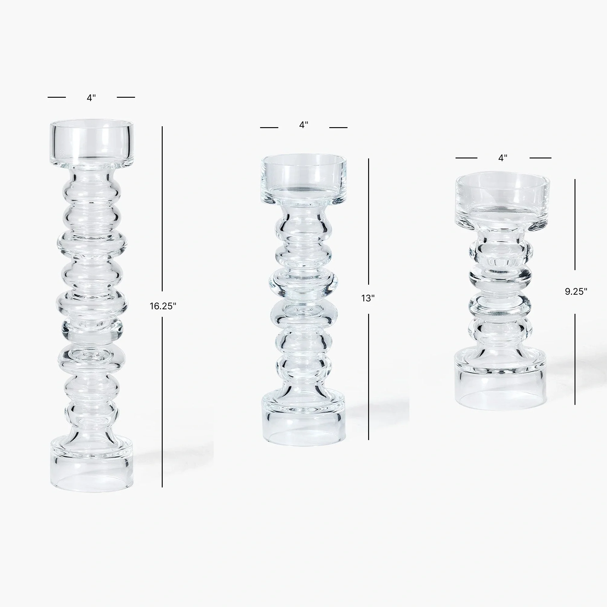 Glass Ribbed Candleholder/Vase - Image 7