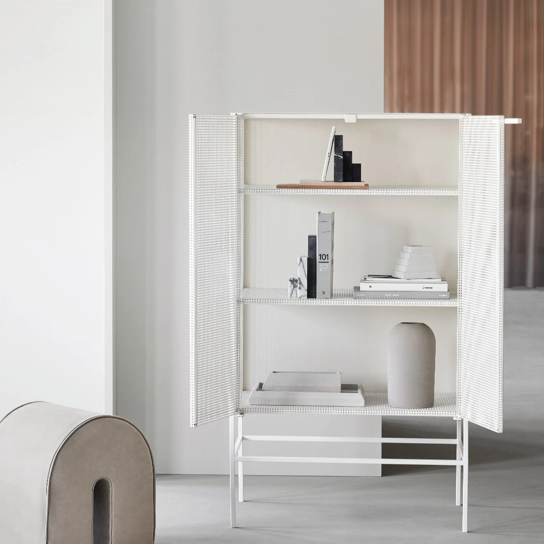 Kristina Dam Studio Grid Cabinet, Beige - Image 6