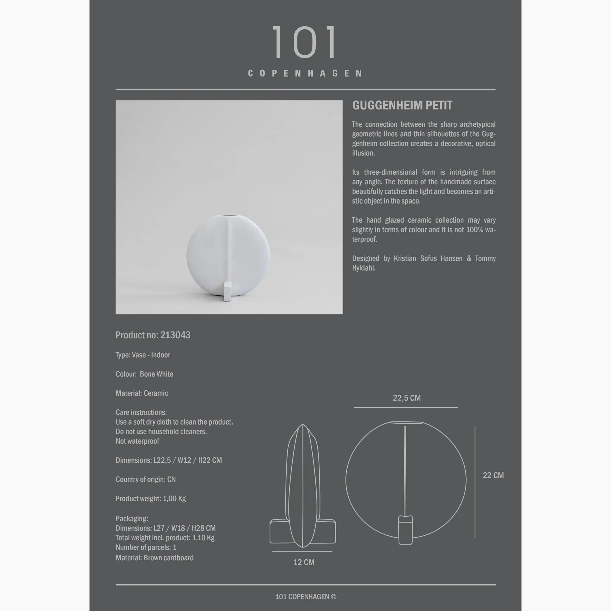 Guggenheim Vase, Petit - Bone White - Image 5