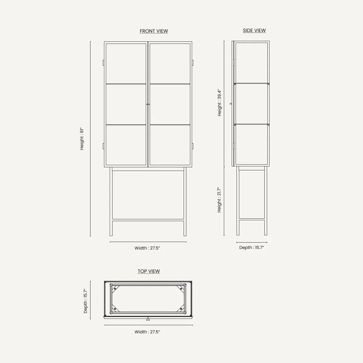 Haze Vitrine - Reeded glass - Black - Image 5