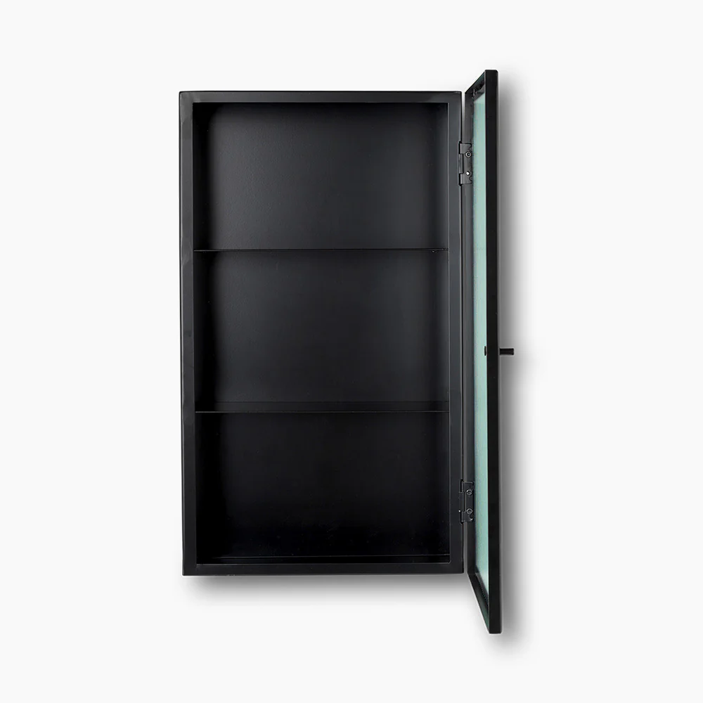 Haze Wall Cabinet - Reeded Glass - Black - Image 3