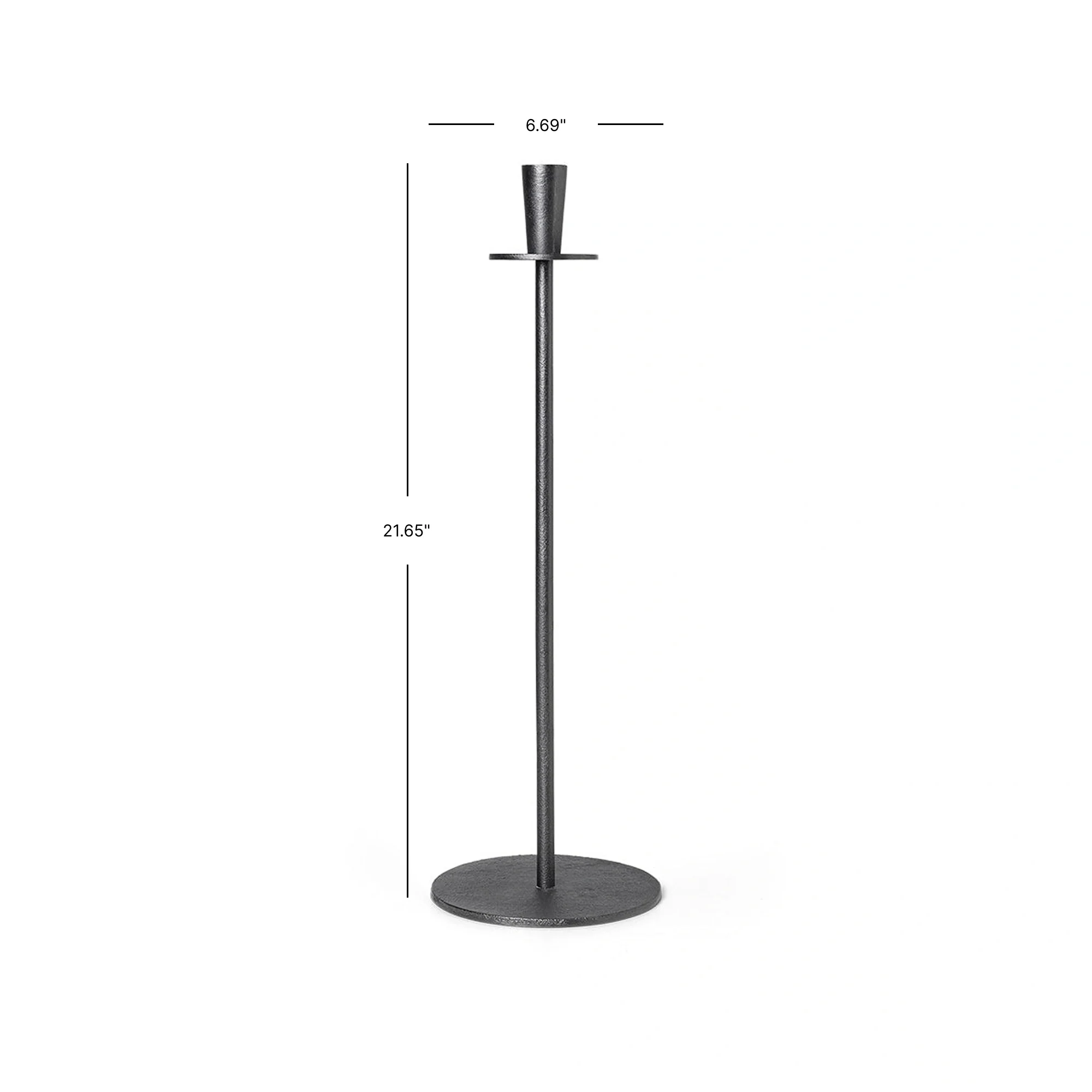 Hoy Casted Candle Holder - Black - Short - Image 4