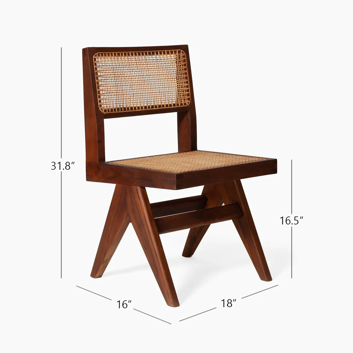 Jeanneret Armless Dining Chair - Black Teak - Image 13