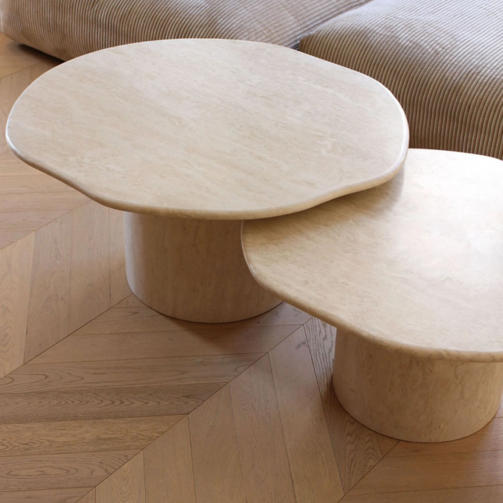 Joan Duo Travertine Coffee Table - Image 2