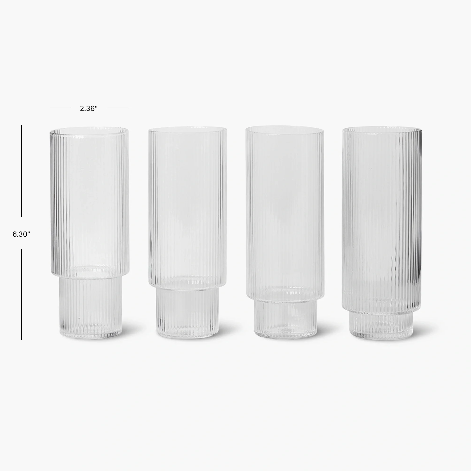 Glass Ripple, untinted glass, set of four - Image 5