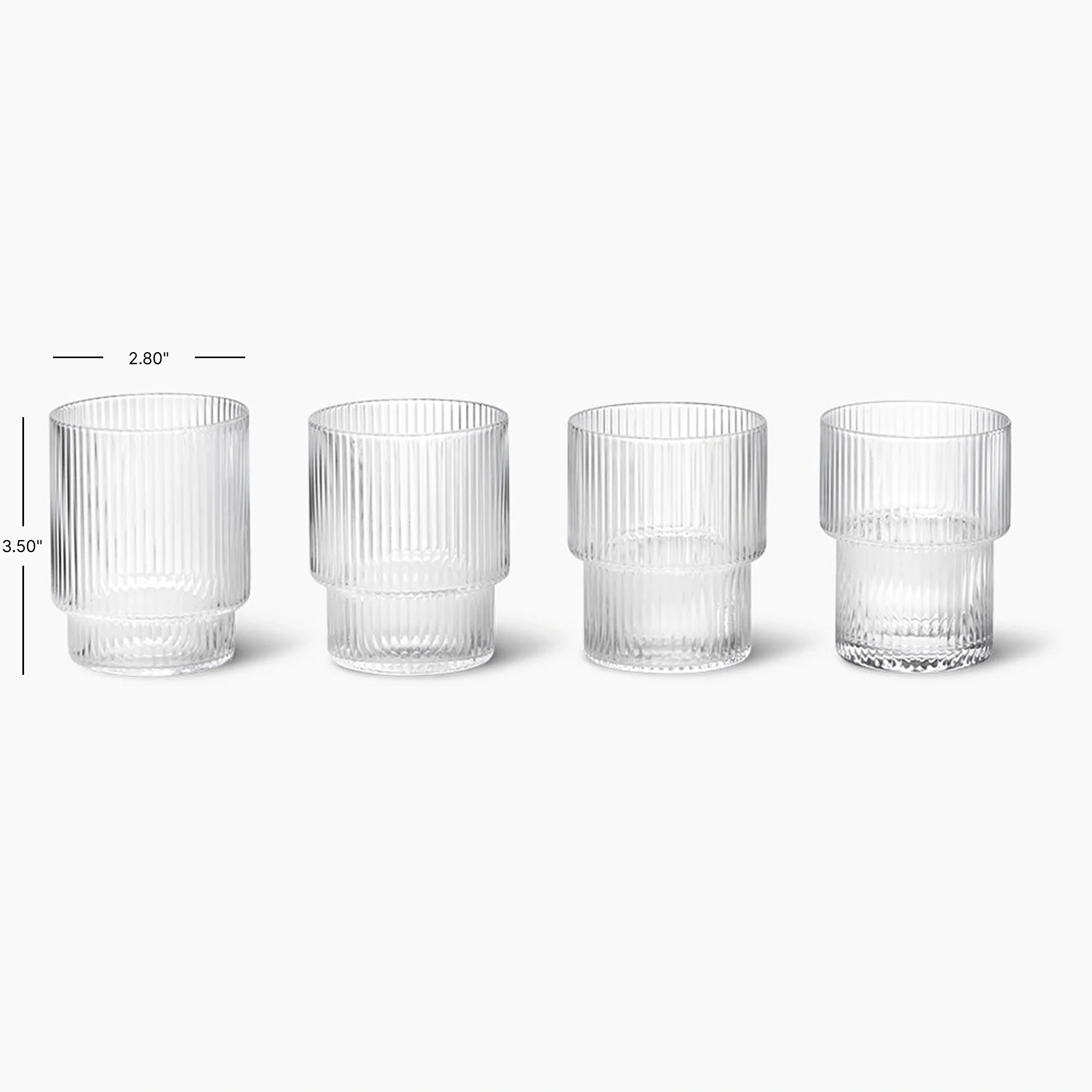 Glass Ripple, clear glass, set of four - Image 10