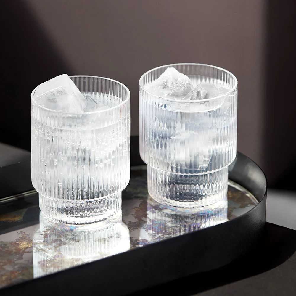 Glass Ripple, clear glass, set of four - Image 3