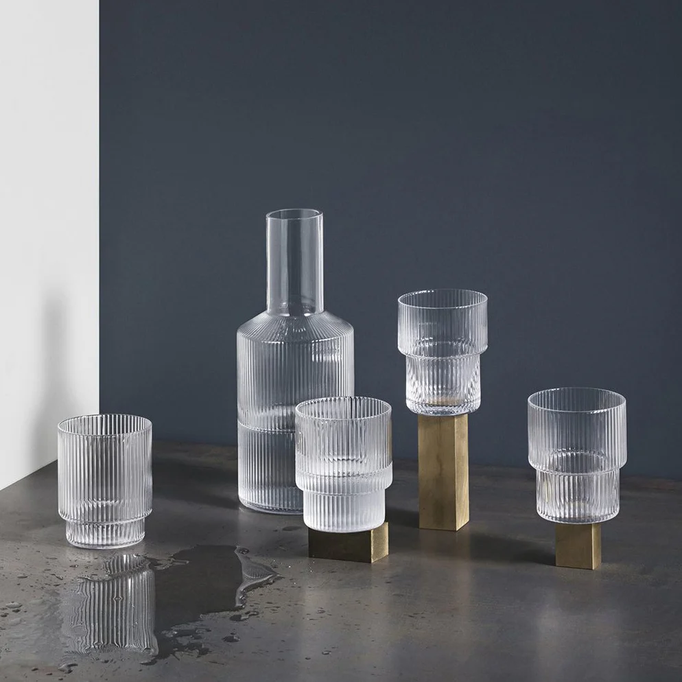 Glass Ripple, clear glass, set of four - Image 5