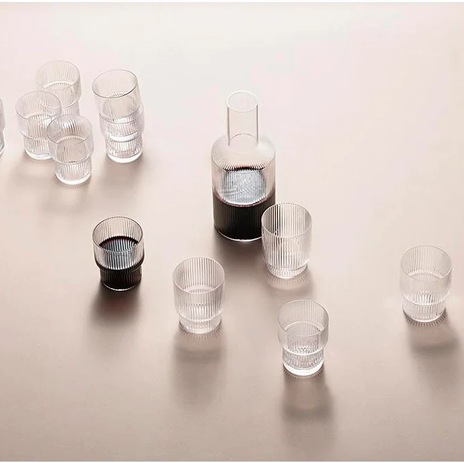 Glass Ripple, clear glass, set of four - Image 8