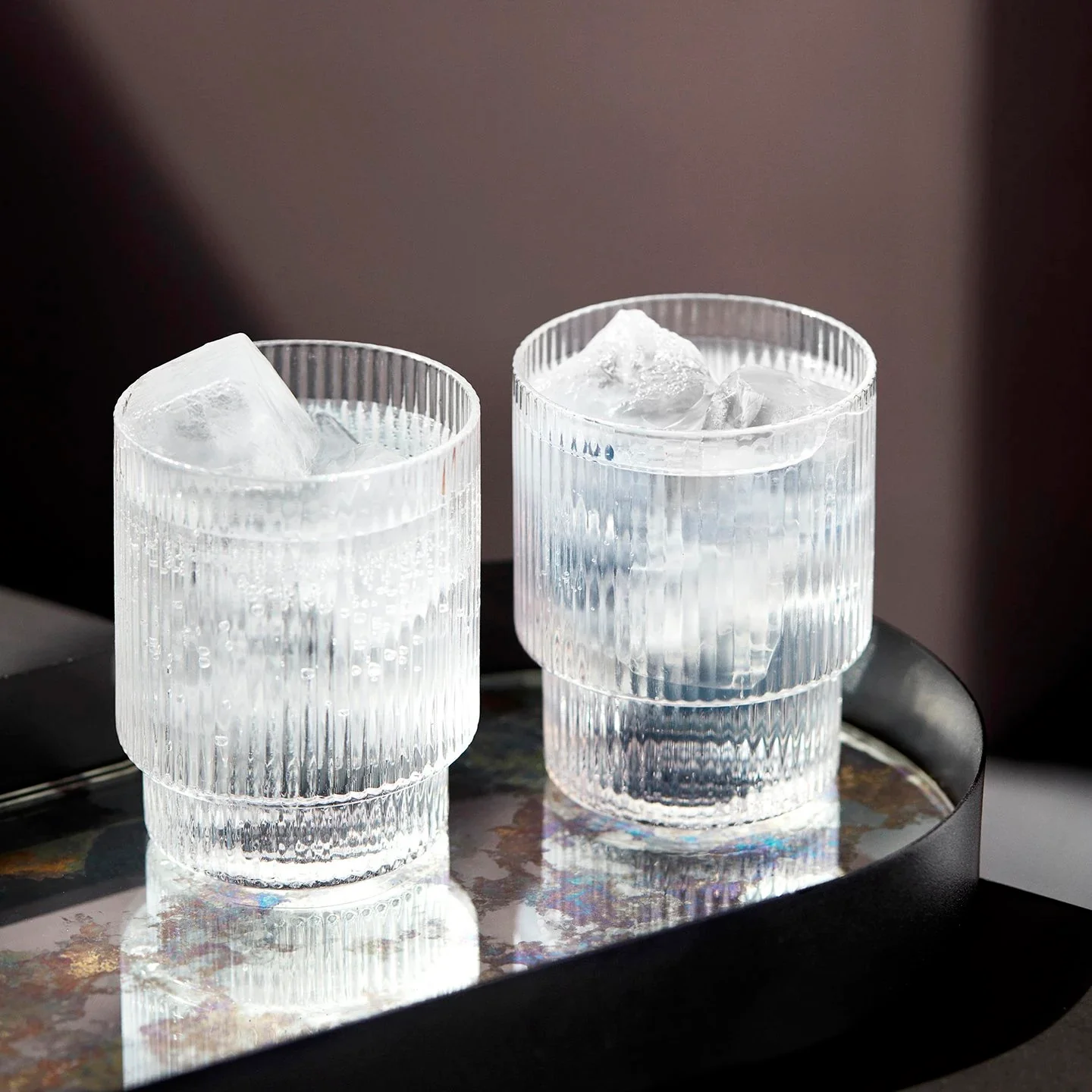 Glass Ripple small, clear glass, set of four - Image 2
