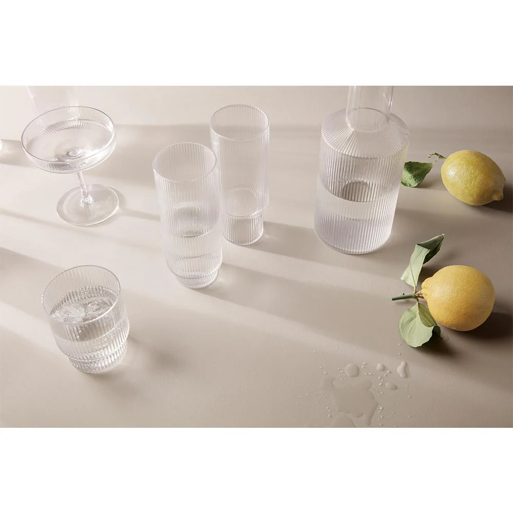 Glass Ripple small, clear glass, set of four - Image 4