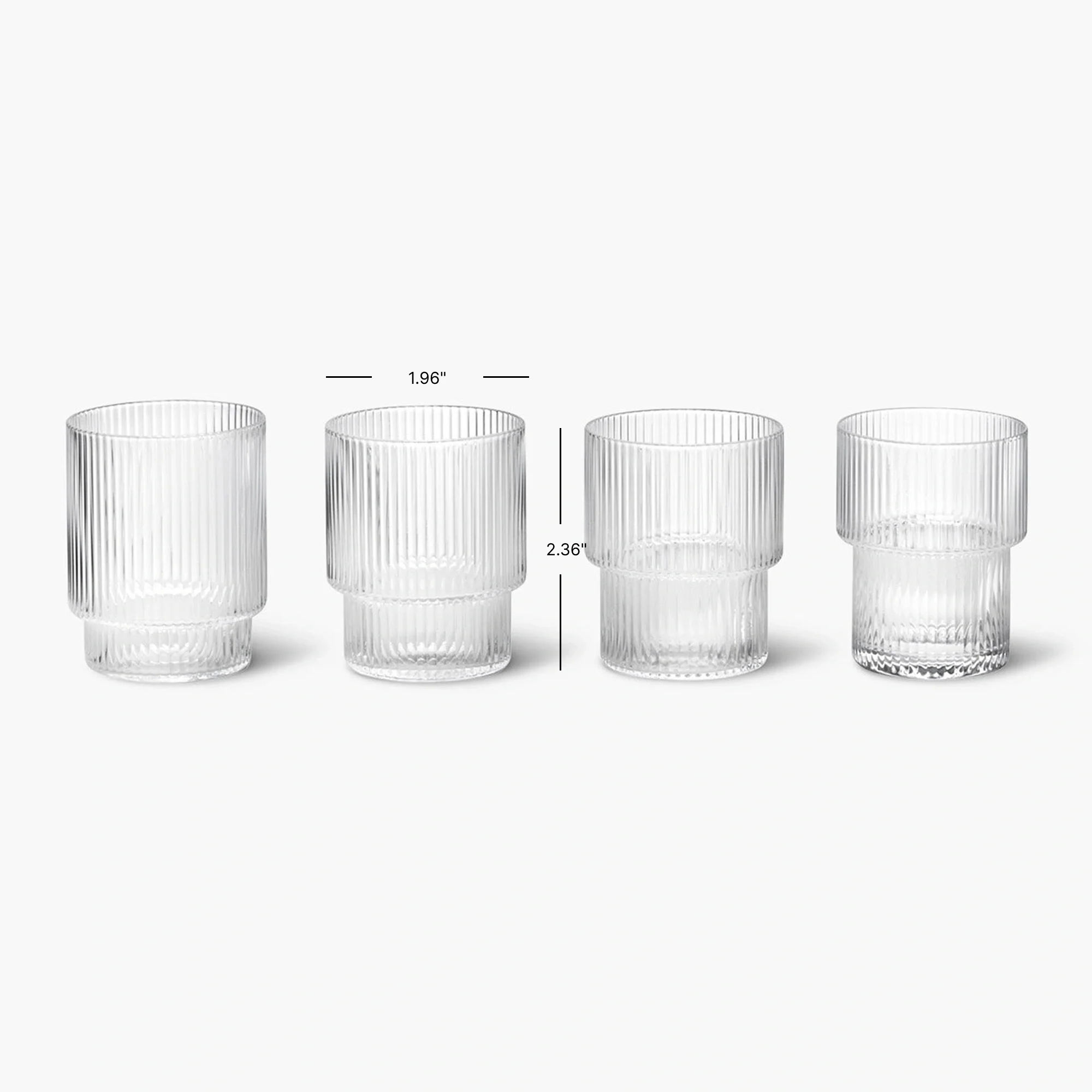 Glass Ripple small, clear glass, set of four - Image 9