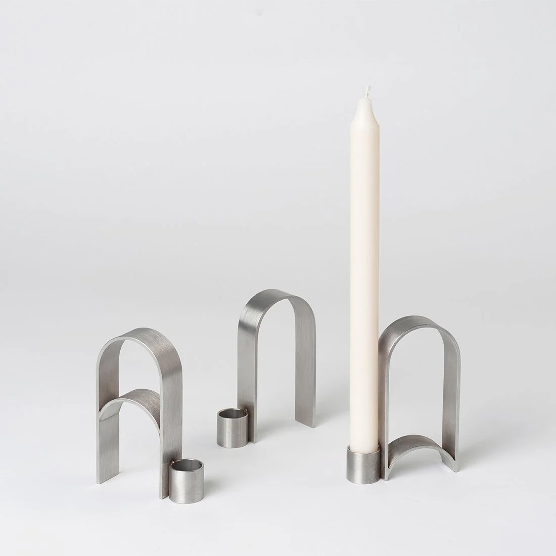 Kristina Dam Studio Arch Candleholder Vol. 1, Stainless Steel - Image 5