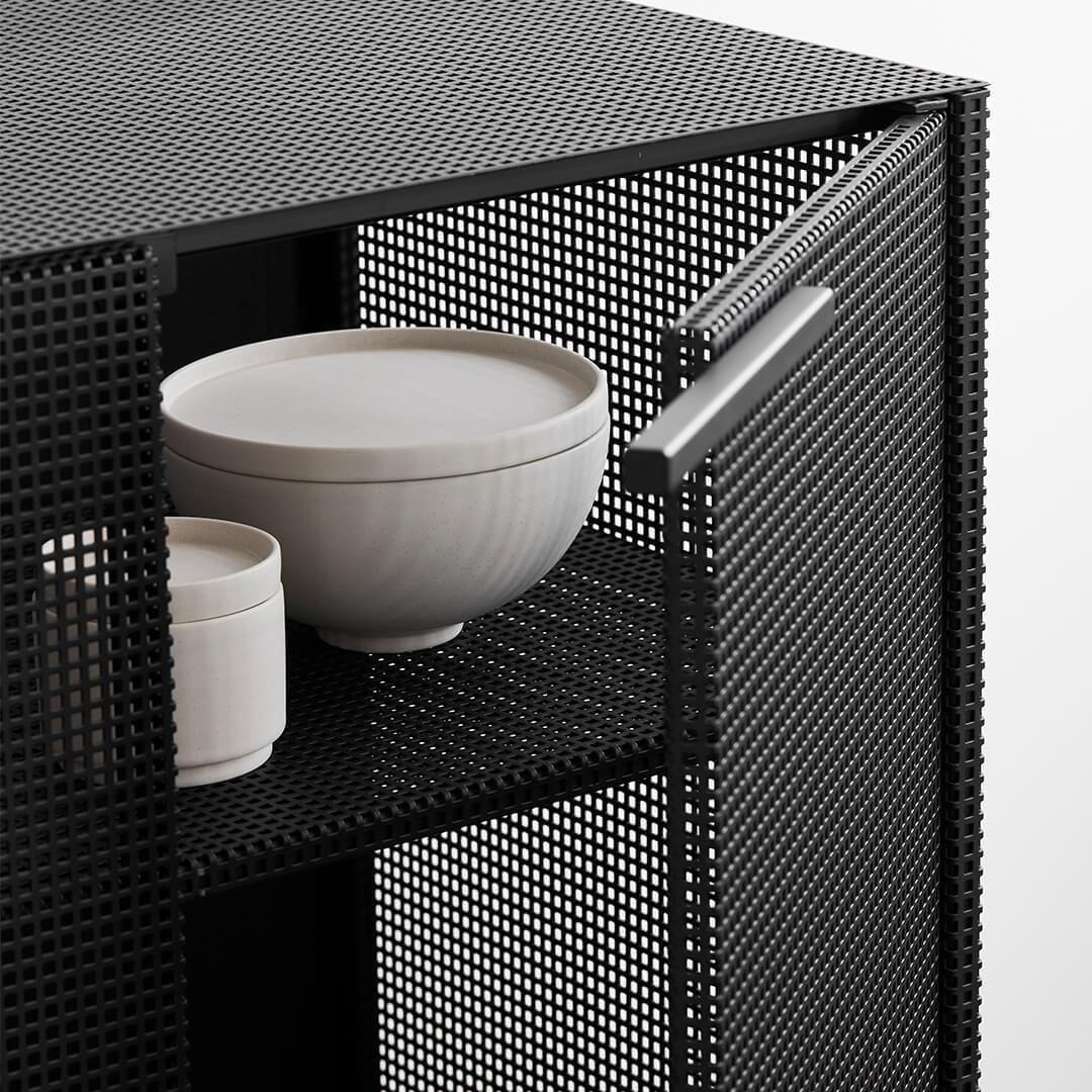 Kristina Dam Studio Grid Cabinet, Black - Image 3