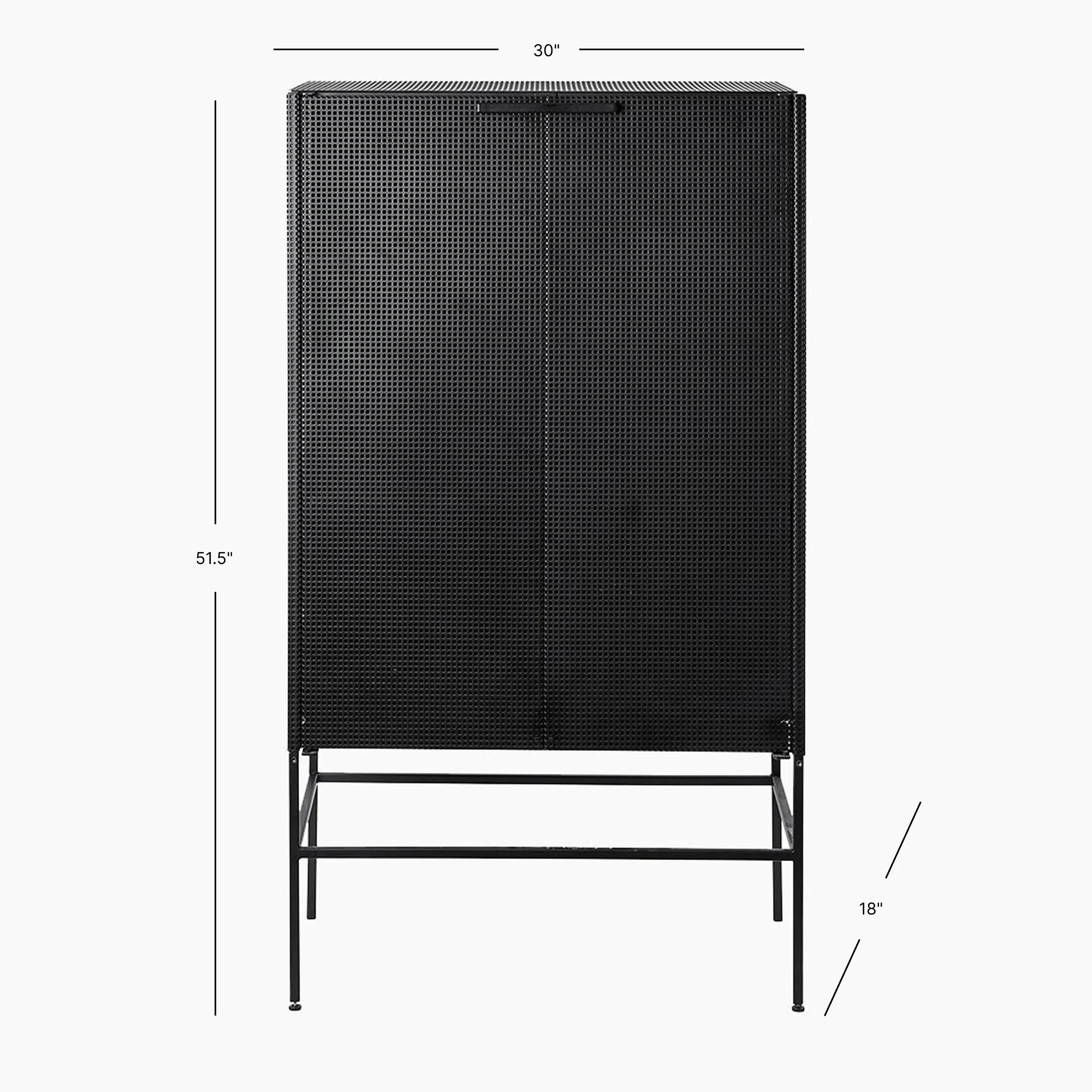 Kristina Dam Studio Grid Cabinet, Black - Image 6