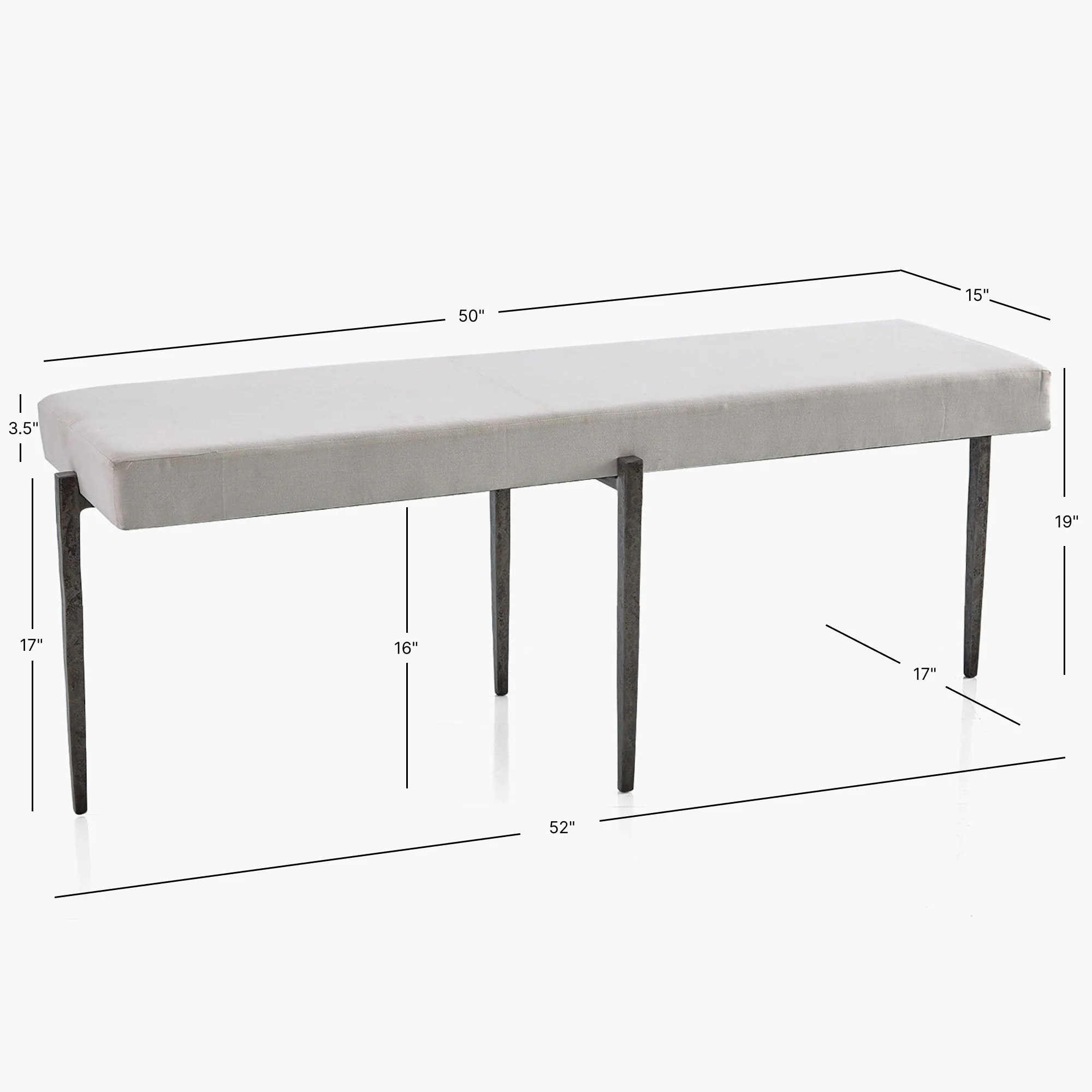 Laforge Bench w/muslin Cushion - Image 5