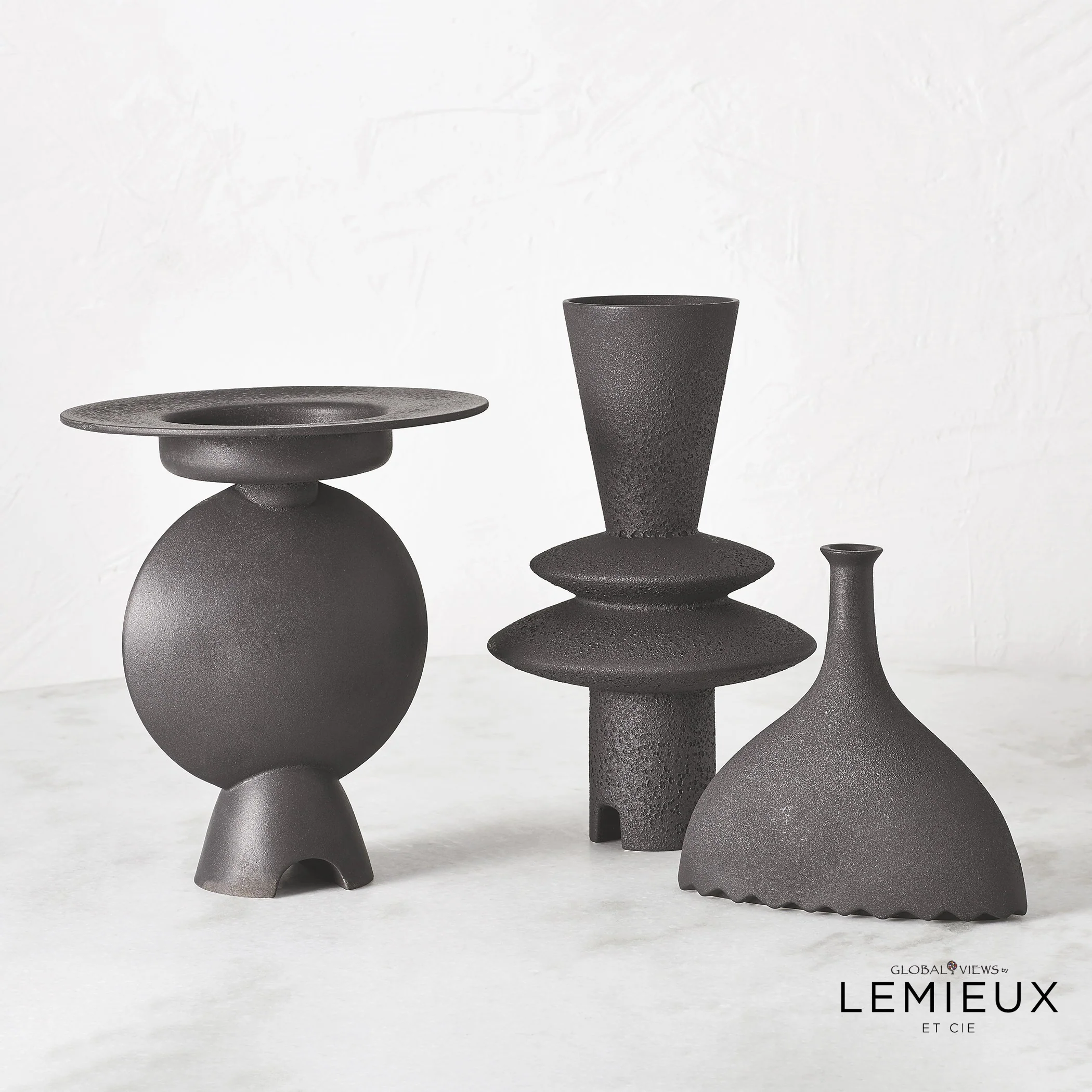 Lemieux Et Cie Adelyn Geometric Vase - Black - Image 3