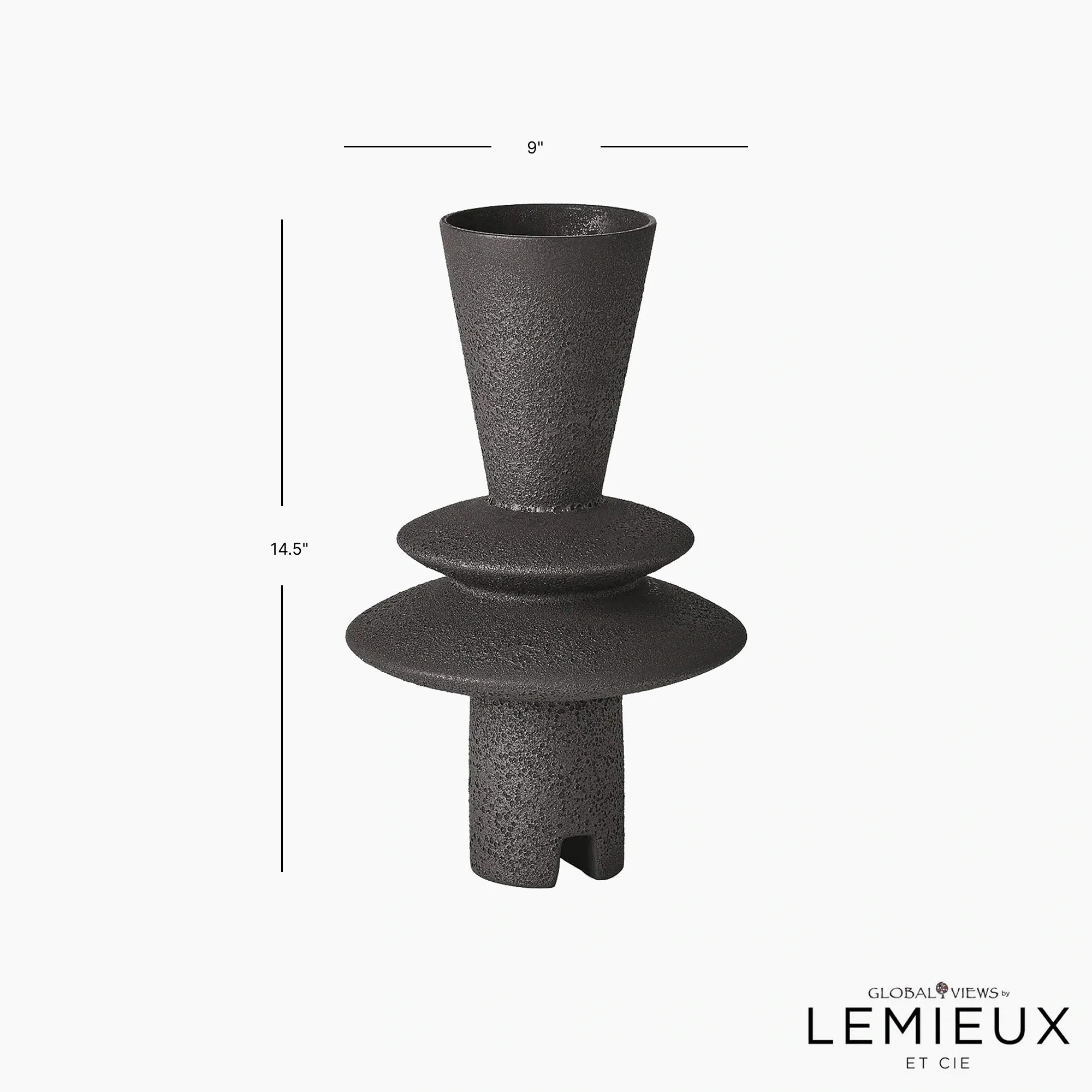 Lemieux Et Cie Adelyn Geometric Vase - Black - Image 4