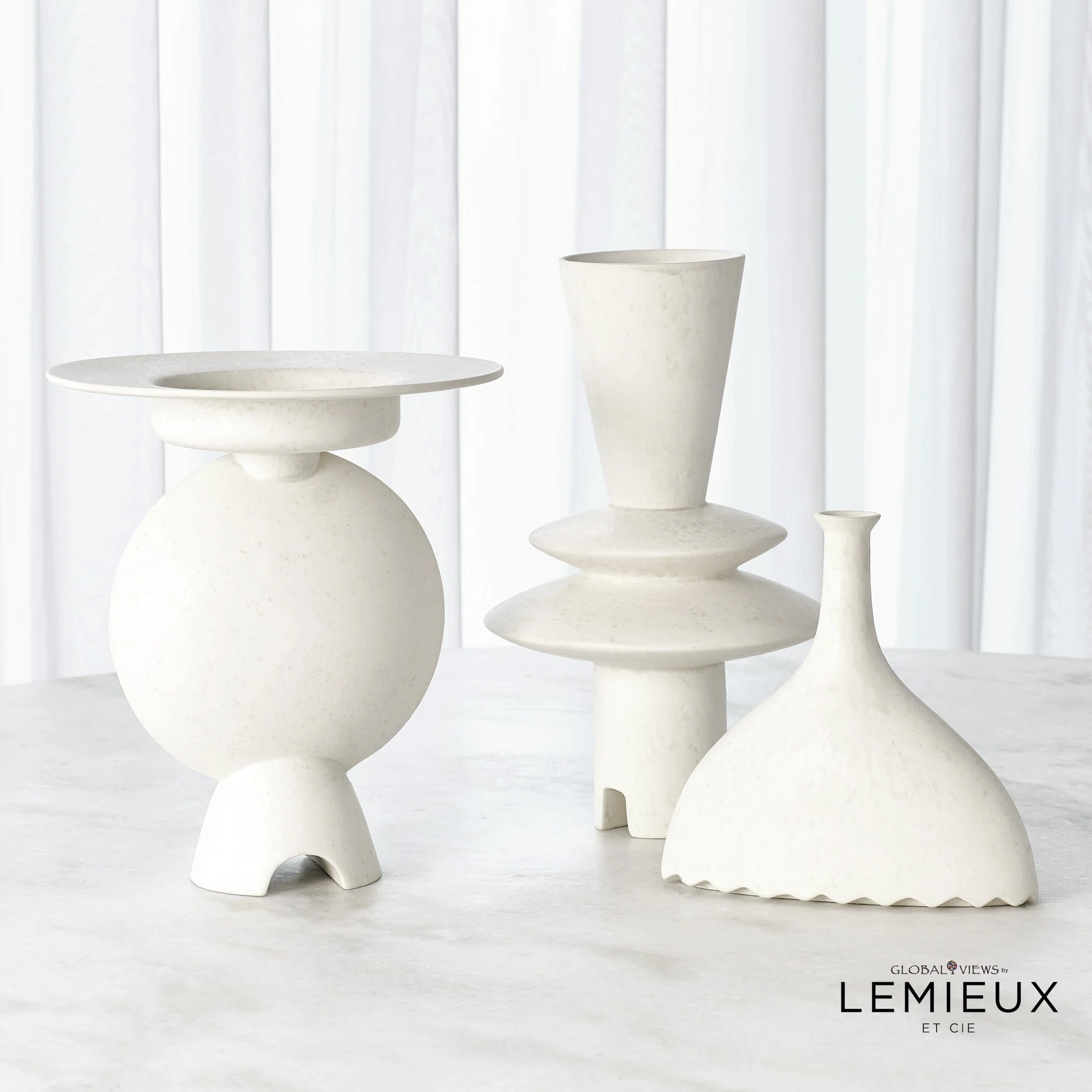Lemieux Et Cie Adelyn Geometric Vase-White - Image 3