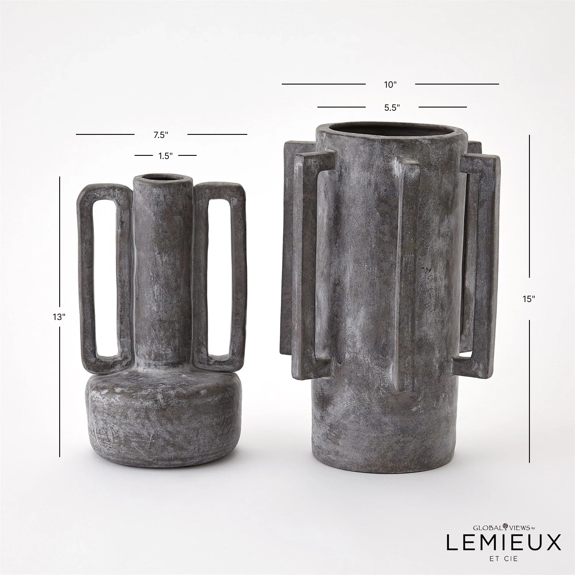 Lemieux Et Cie Normandie and Bretagne Vase Collection - Dark Grey - Image 10