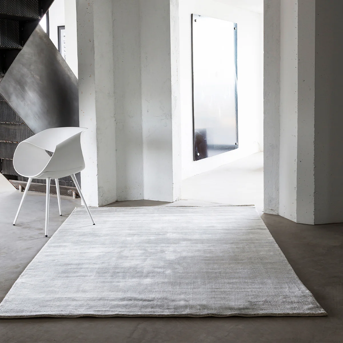 Light Grey Bamboo Rug - Image 2