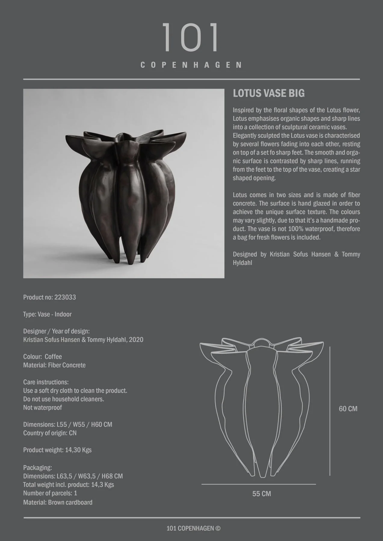 Lotus Vase, Big - Coffee - Image 11
