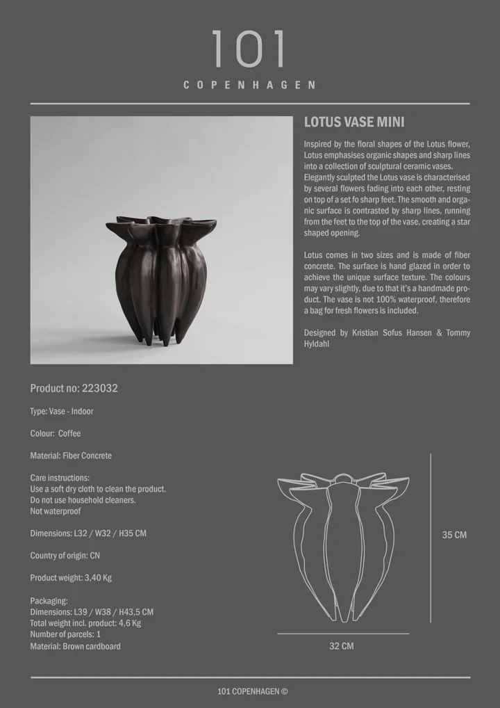 Lotus Vase, Mini - Coffee - Image 9