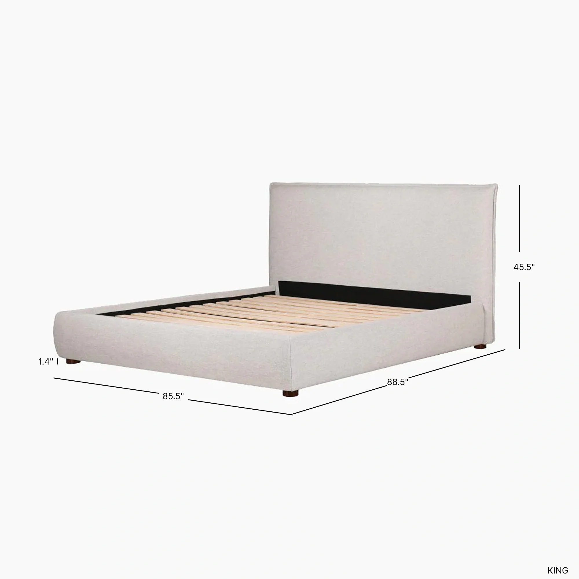 Luzon Bed - Light Grey - Image 9