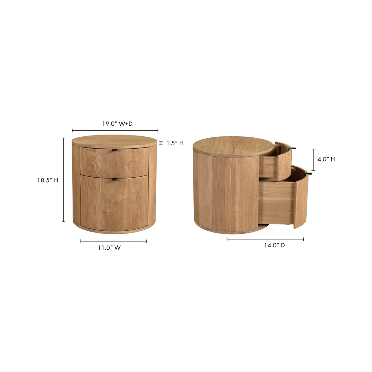 Madeline Two Drawer Nightstand - Image 9