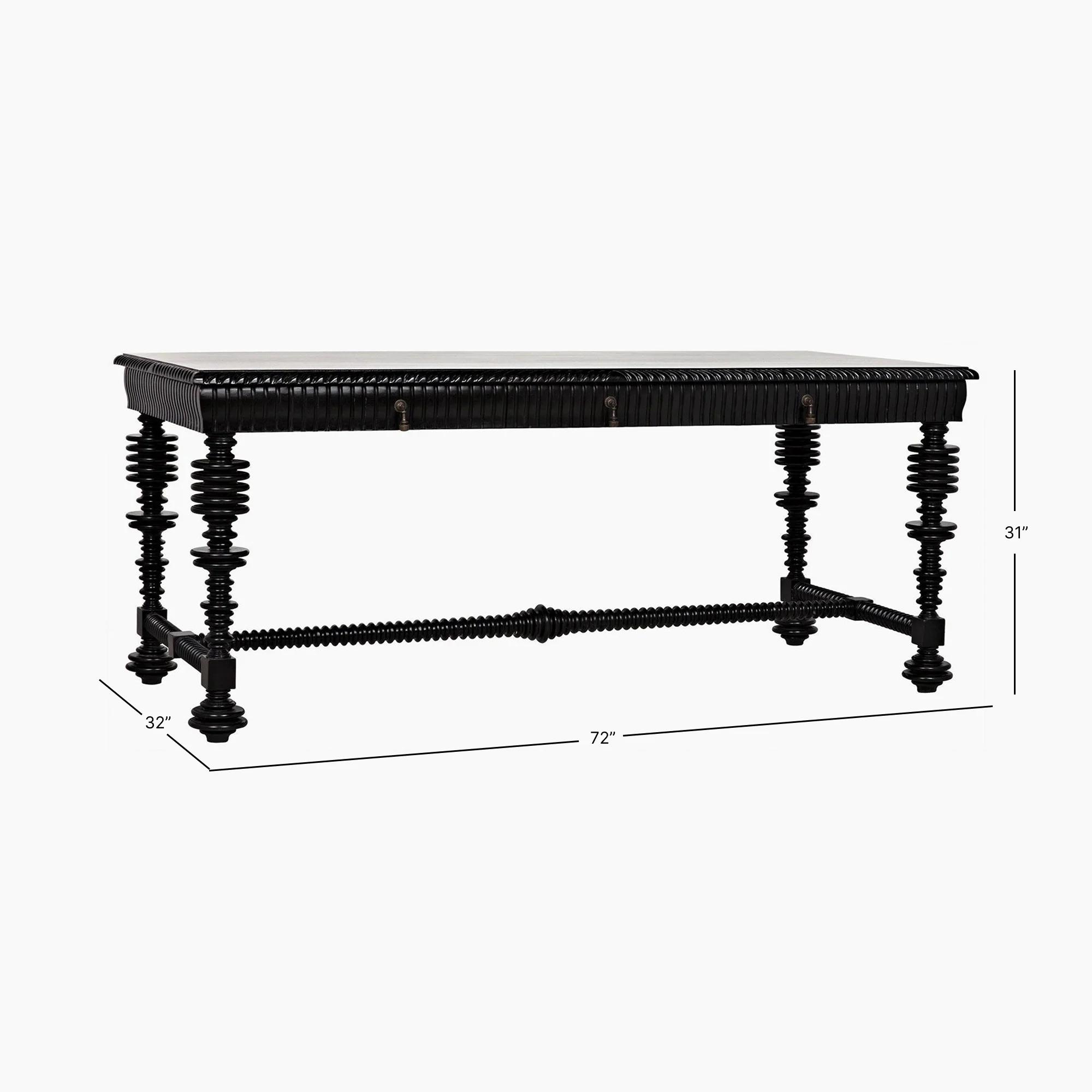 Margot Desk, Hand Rubbed Black - Image 11