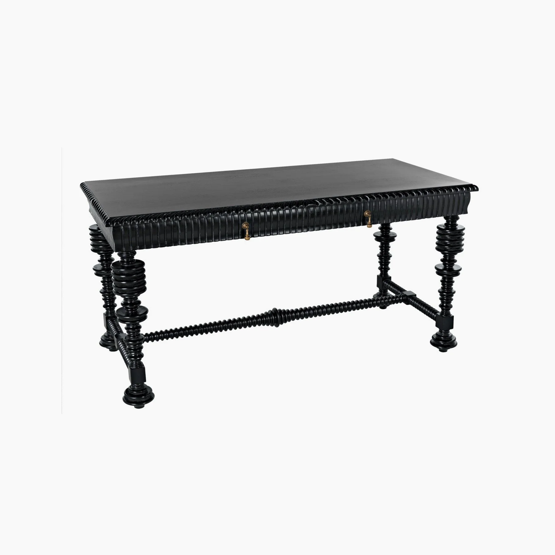 Margot Desk, Small (60"), Hand Rubbed Black - Image 5
