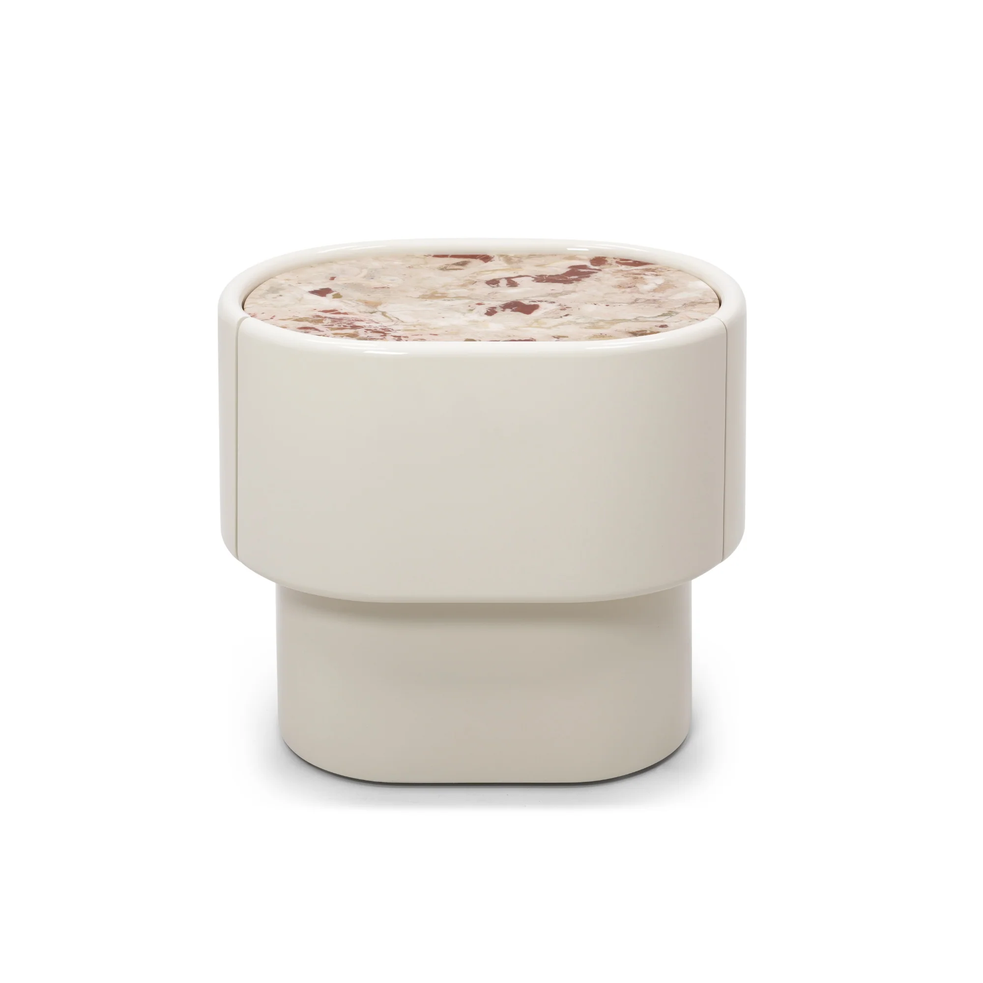 Maris End Table - Ecru White / Italian Aurara Marble - Image 2