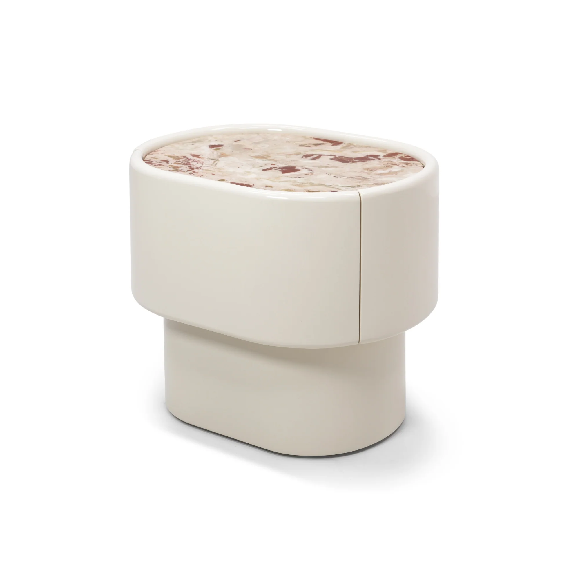 Maris End Table - Ecru White / Italian Aurara Marble - Image 4