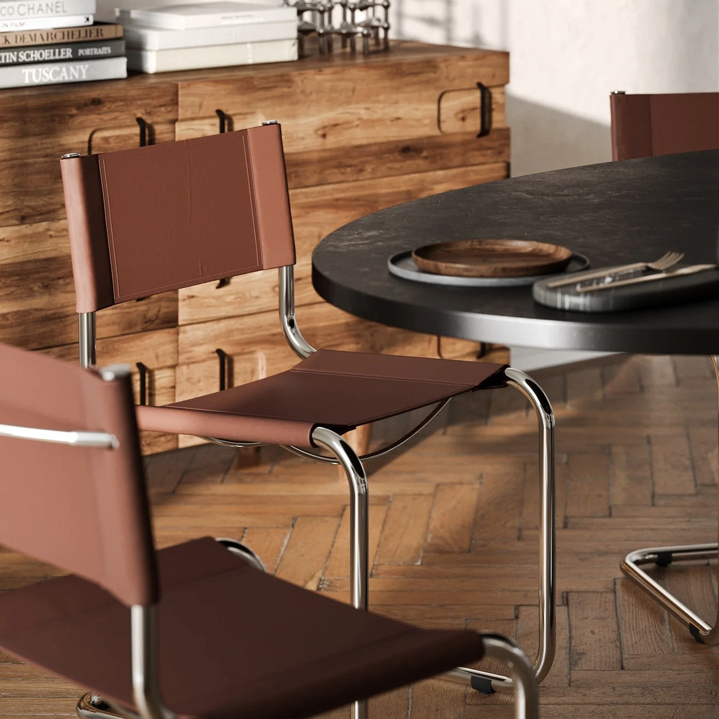 Mart Stam Leather Side Chair - Image 4