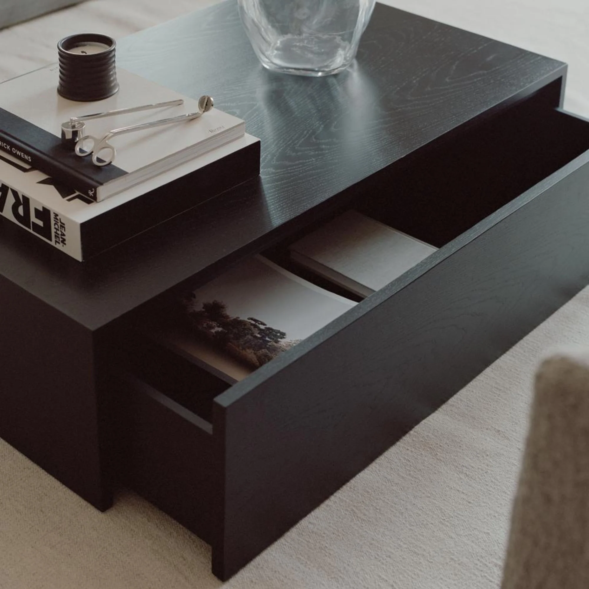 Mass Wide Coffee Table with Drawer - Image 10