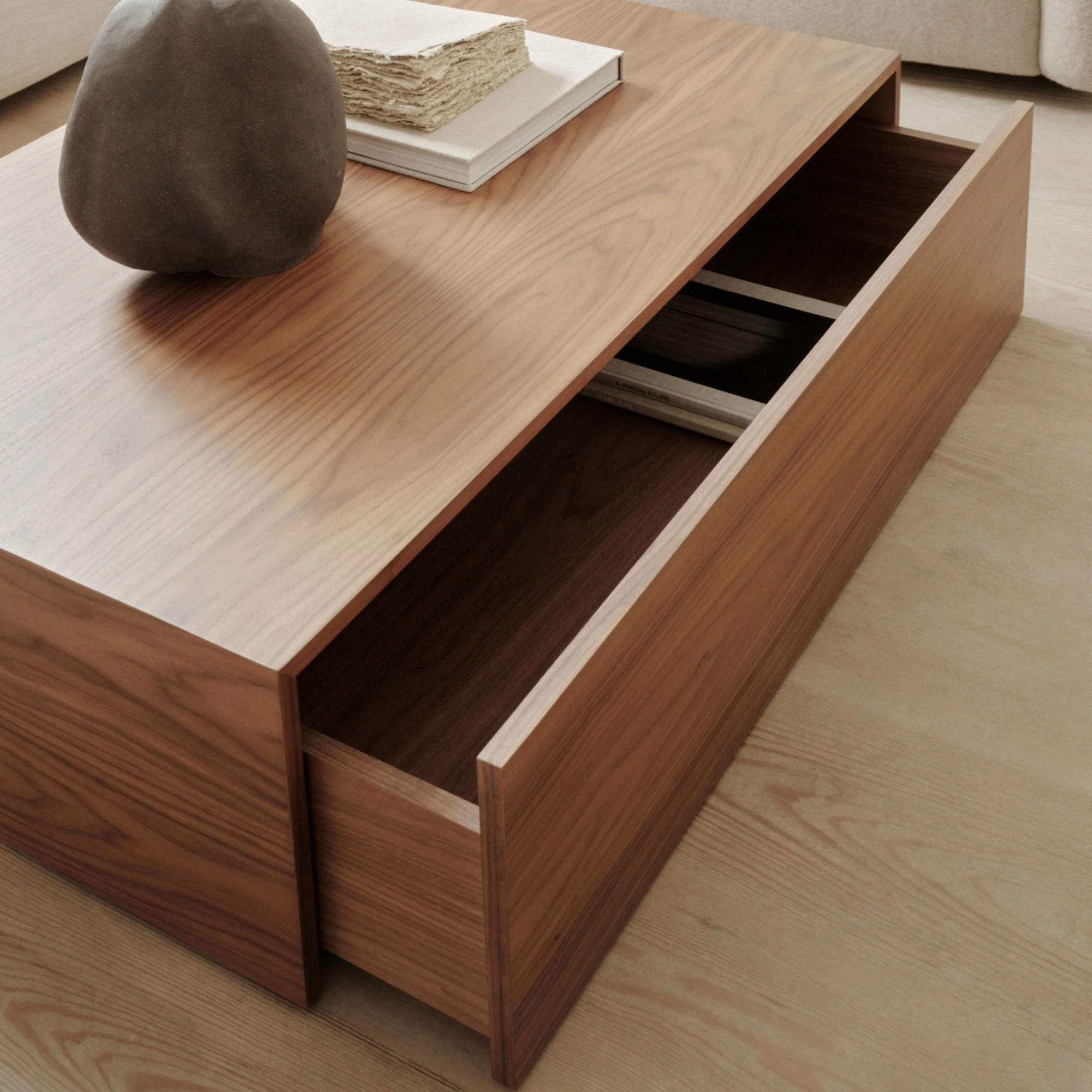 Mass Wide Coffee Table with Drawer - Image 14