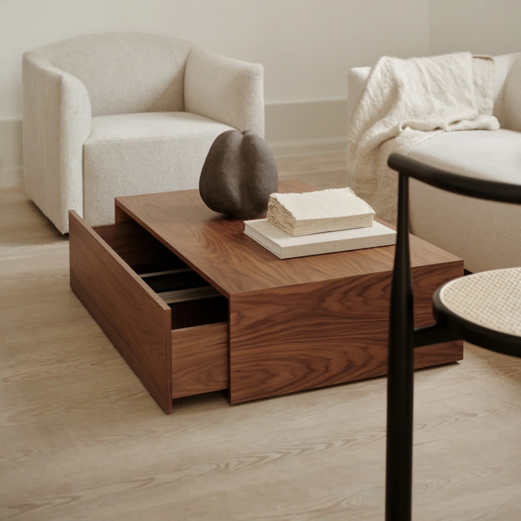 Mass Wide Coffee Table with Drawer - Image 15