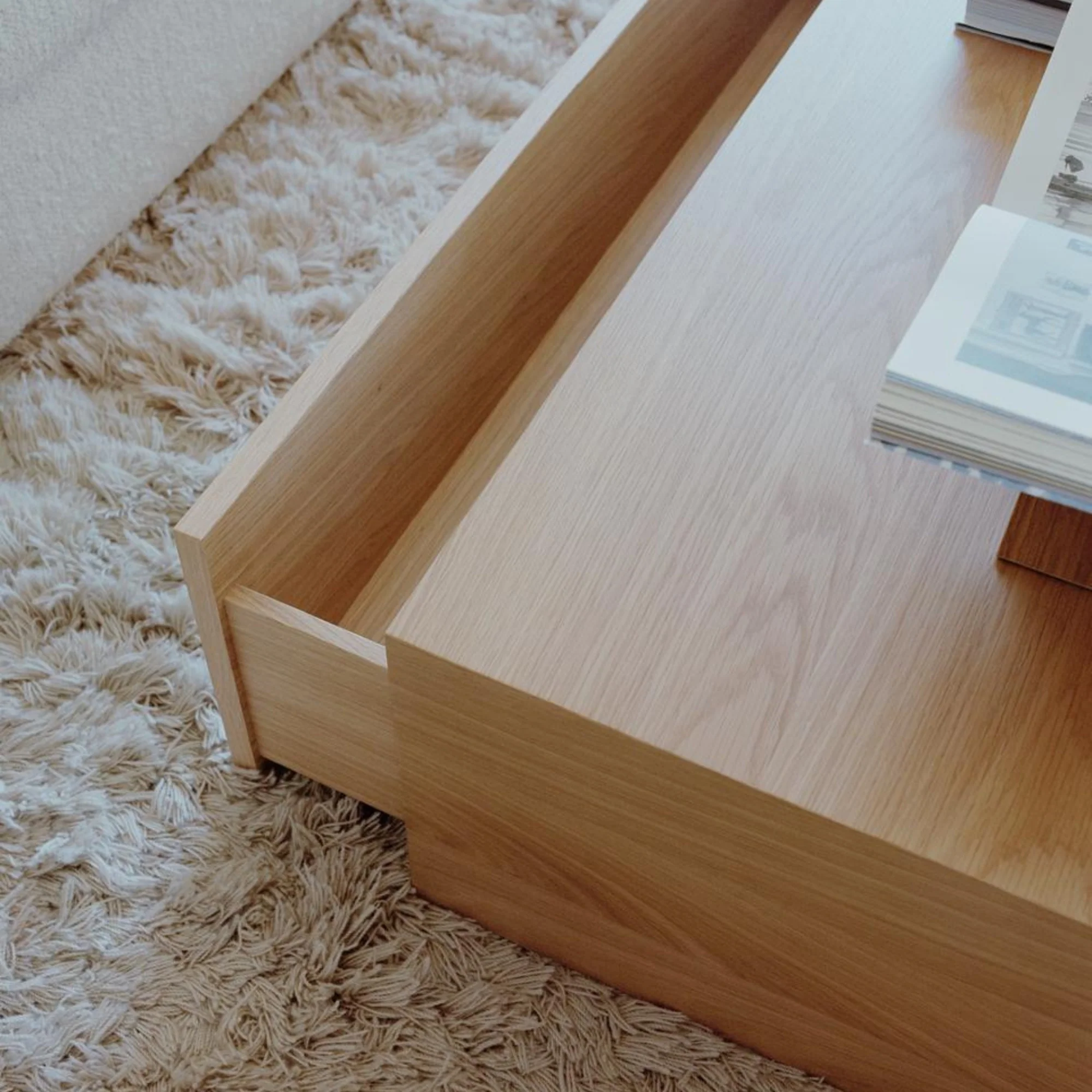 Mass Wide Coffee Table with Drawer - Image 3