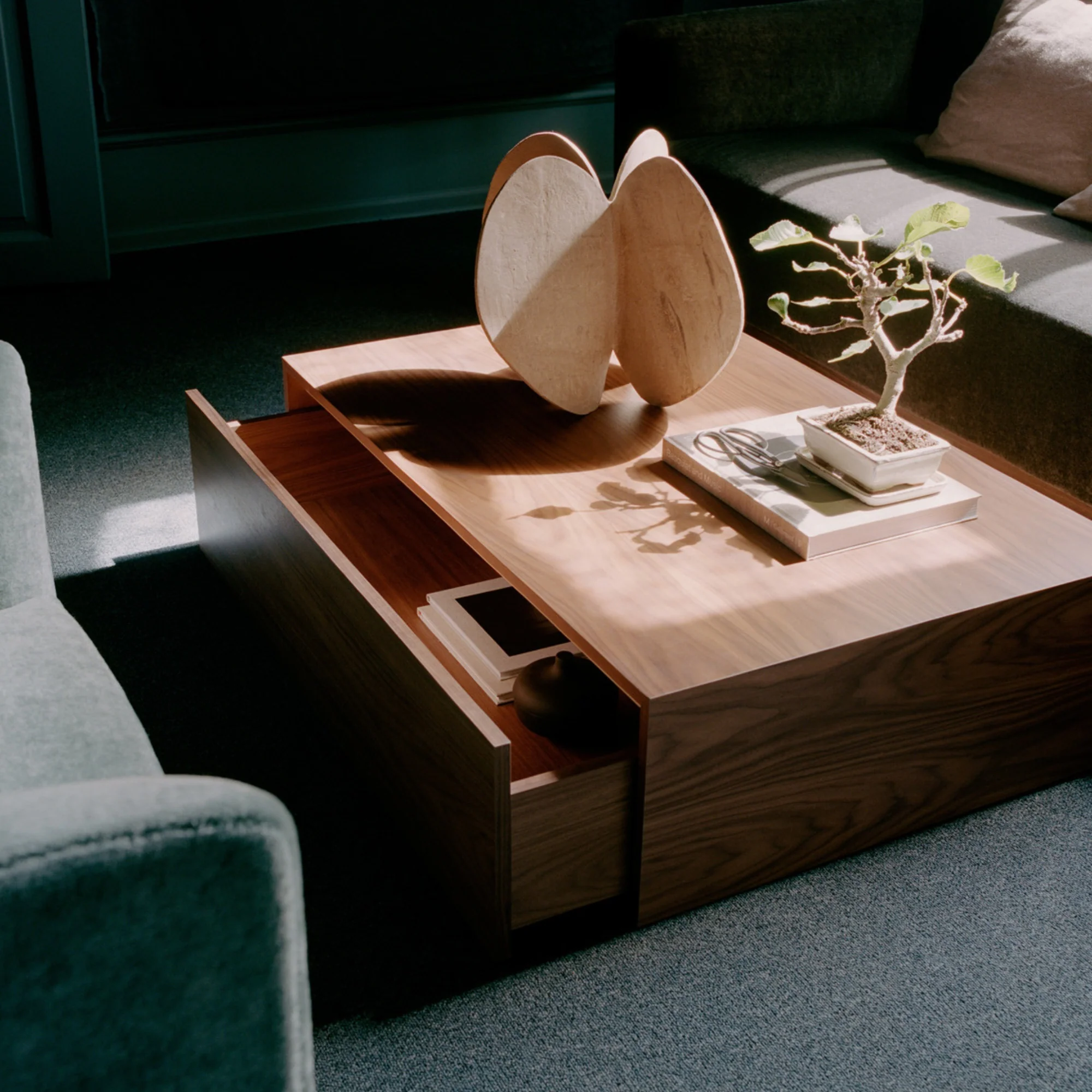 Mass Wide Coffee Table with Drawer - Image 5