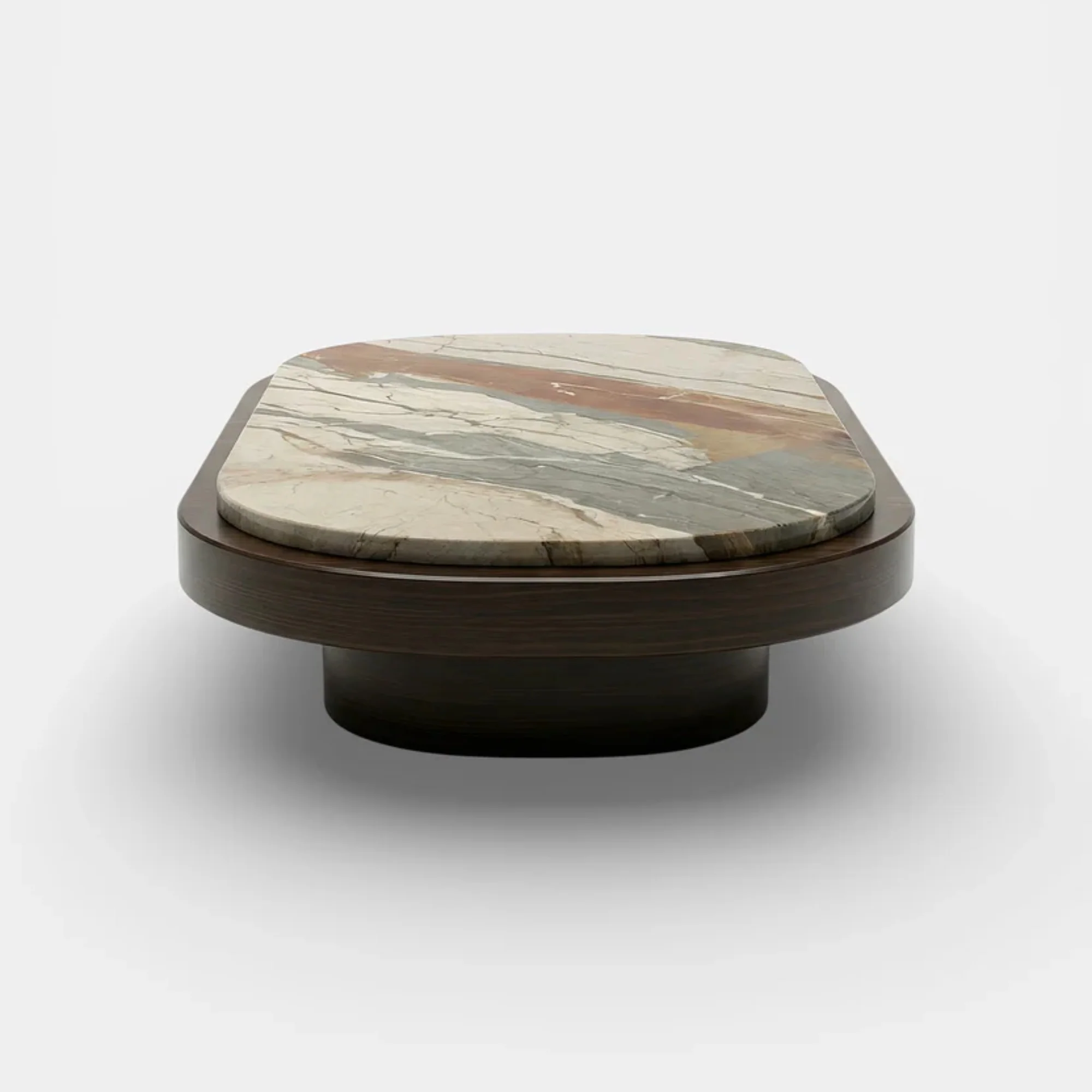 Mirage Breccia Fantastica Marble and Wood Coffee Table - Image 5