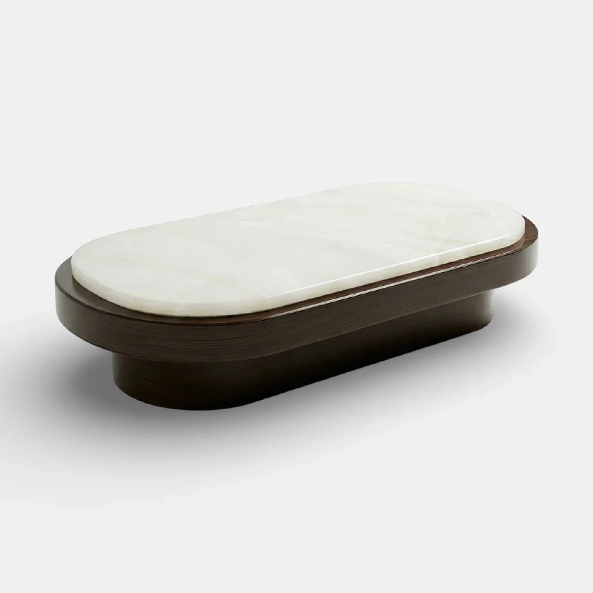 Mirage White Onyx and Wood Coffee Table - Image 4