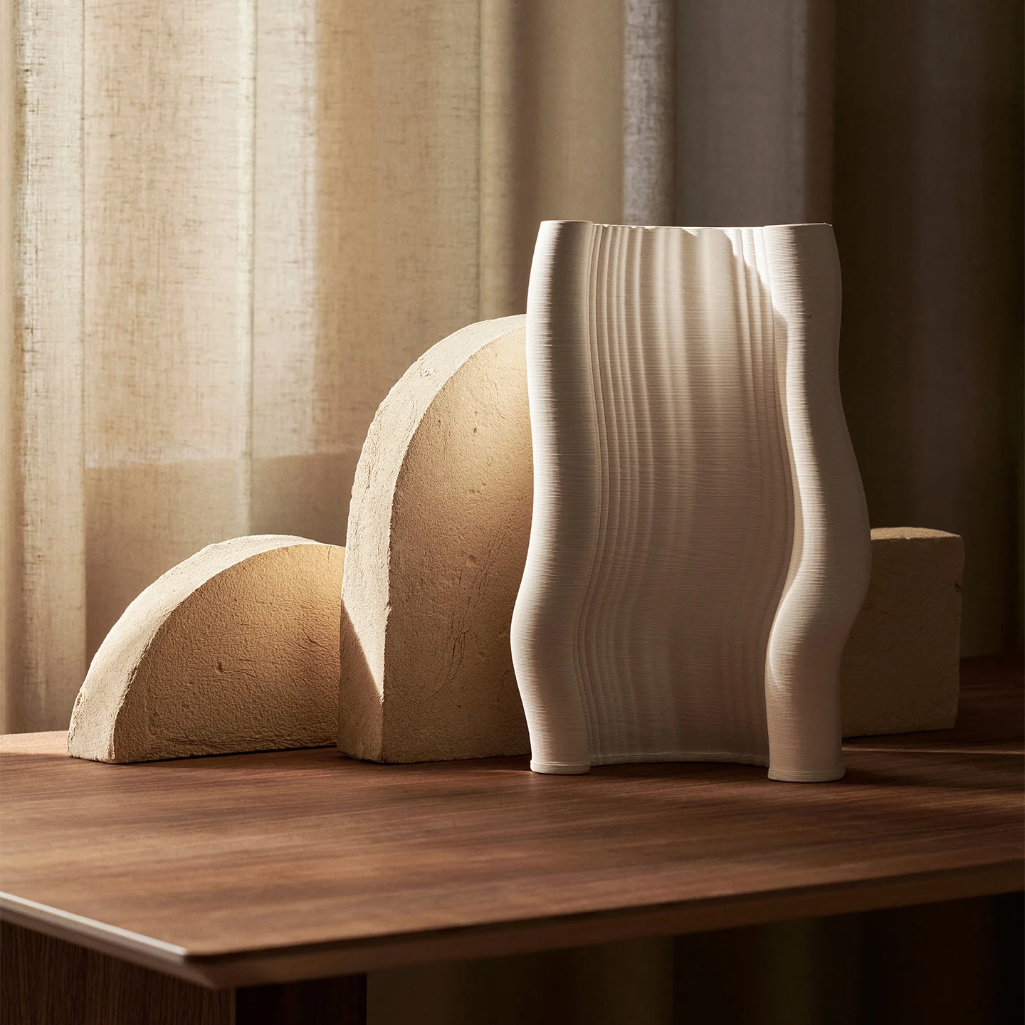 Moire Vase - H11.8 - Off-White - Image 3