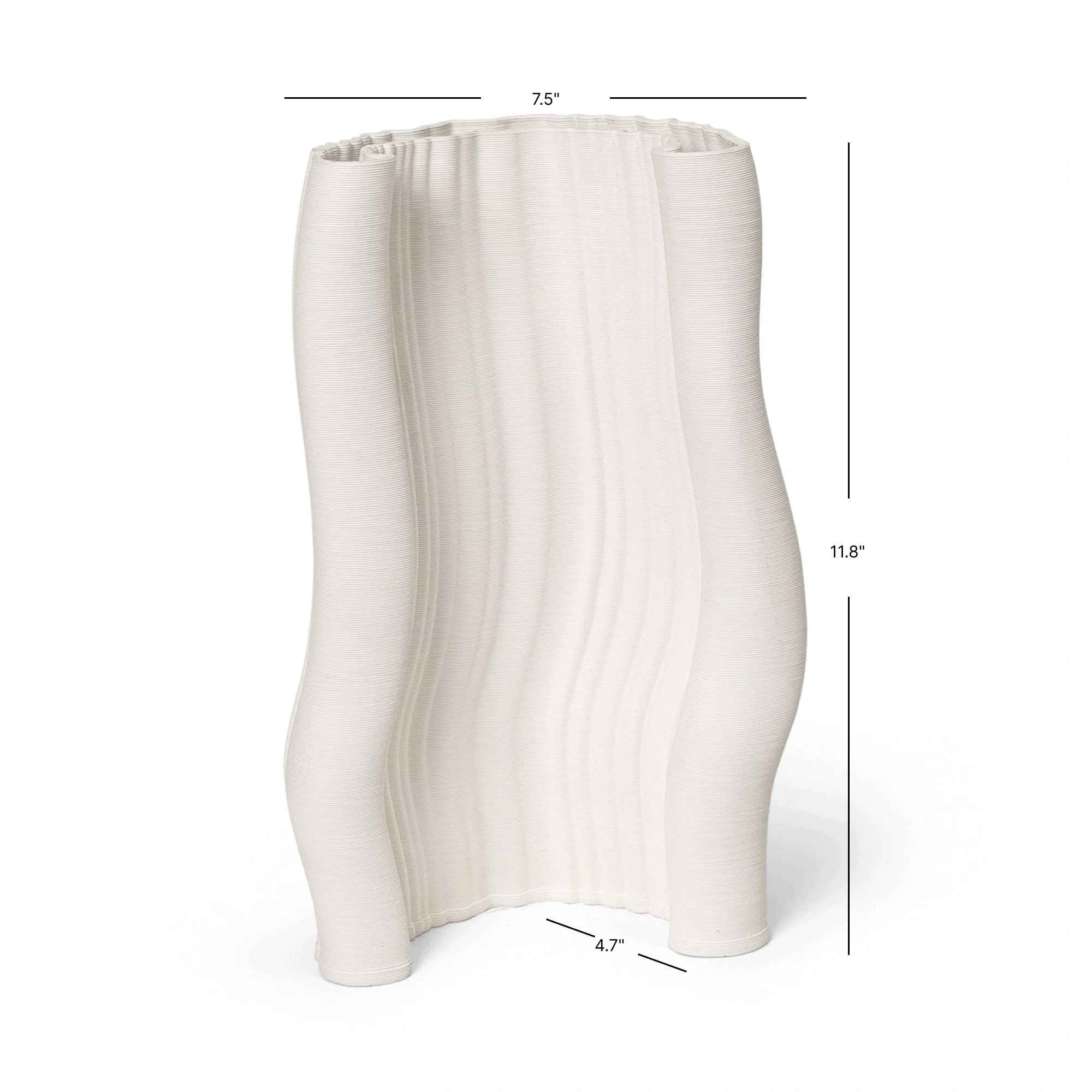 Moire Vase - H11.8 - Off-White - Image 7