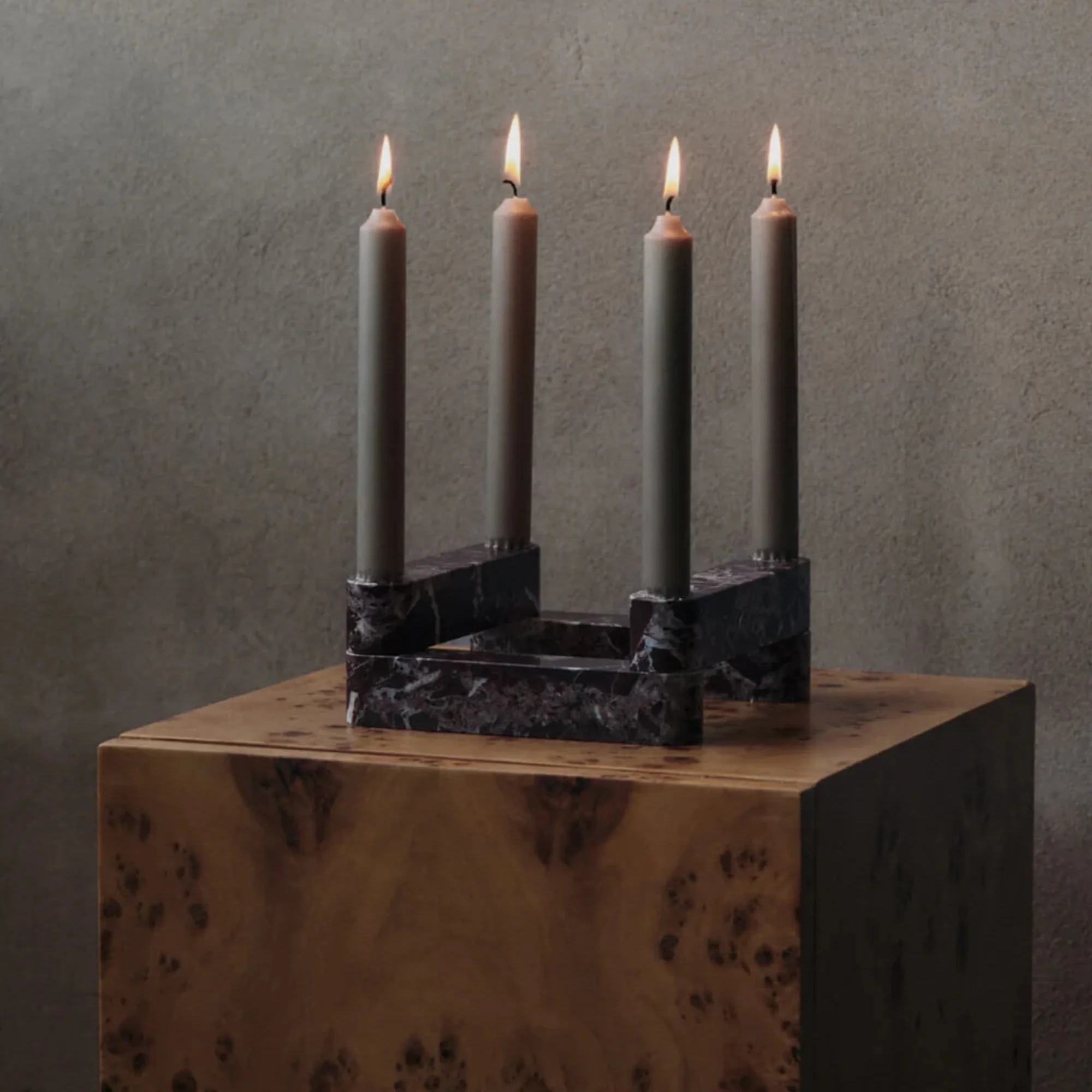 Newel Modular Candle Holder - Set of 4 - Rosso Levanto - Image 2