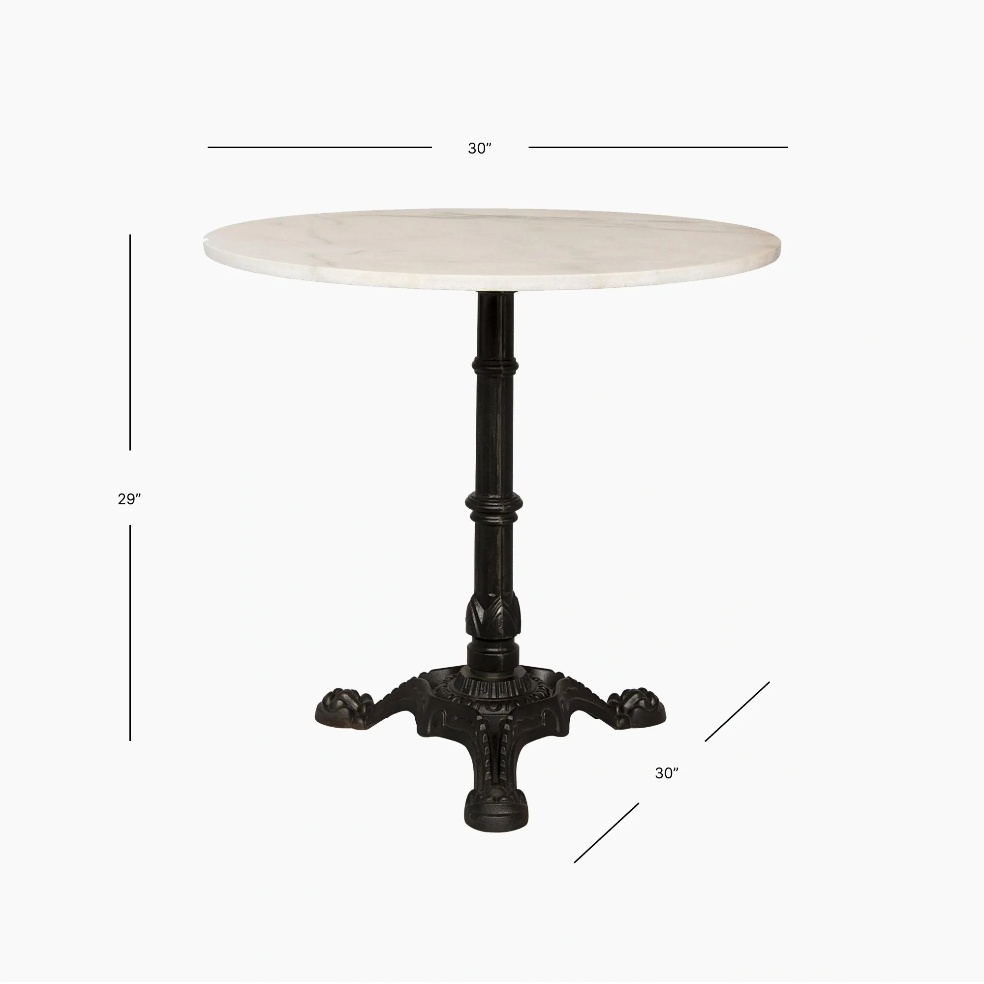 Norah Side Table, Black Metal with White Stone - Image 5