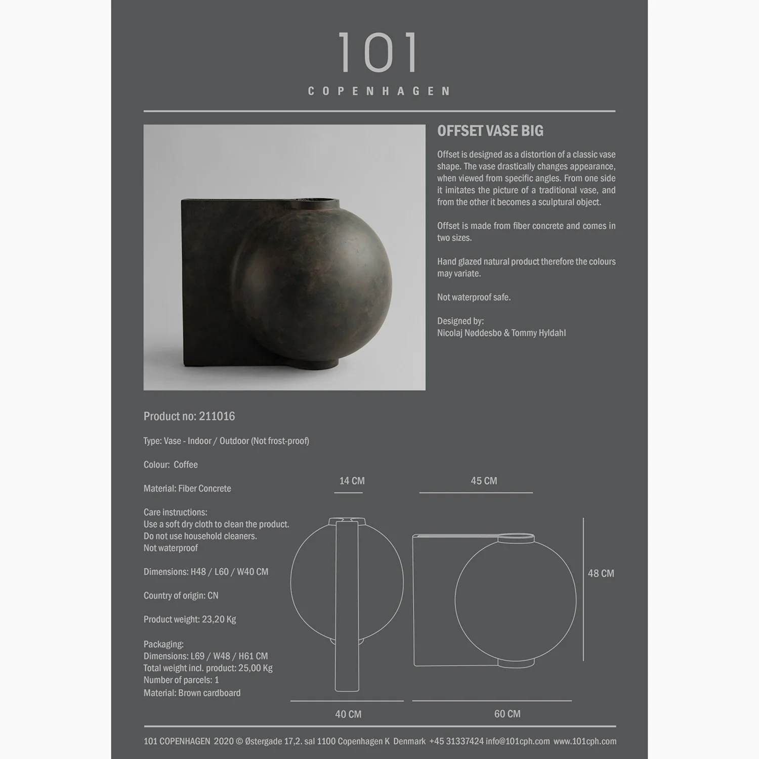 Offset Vase - Big - Coffee - Image 8