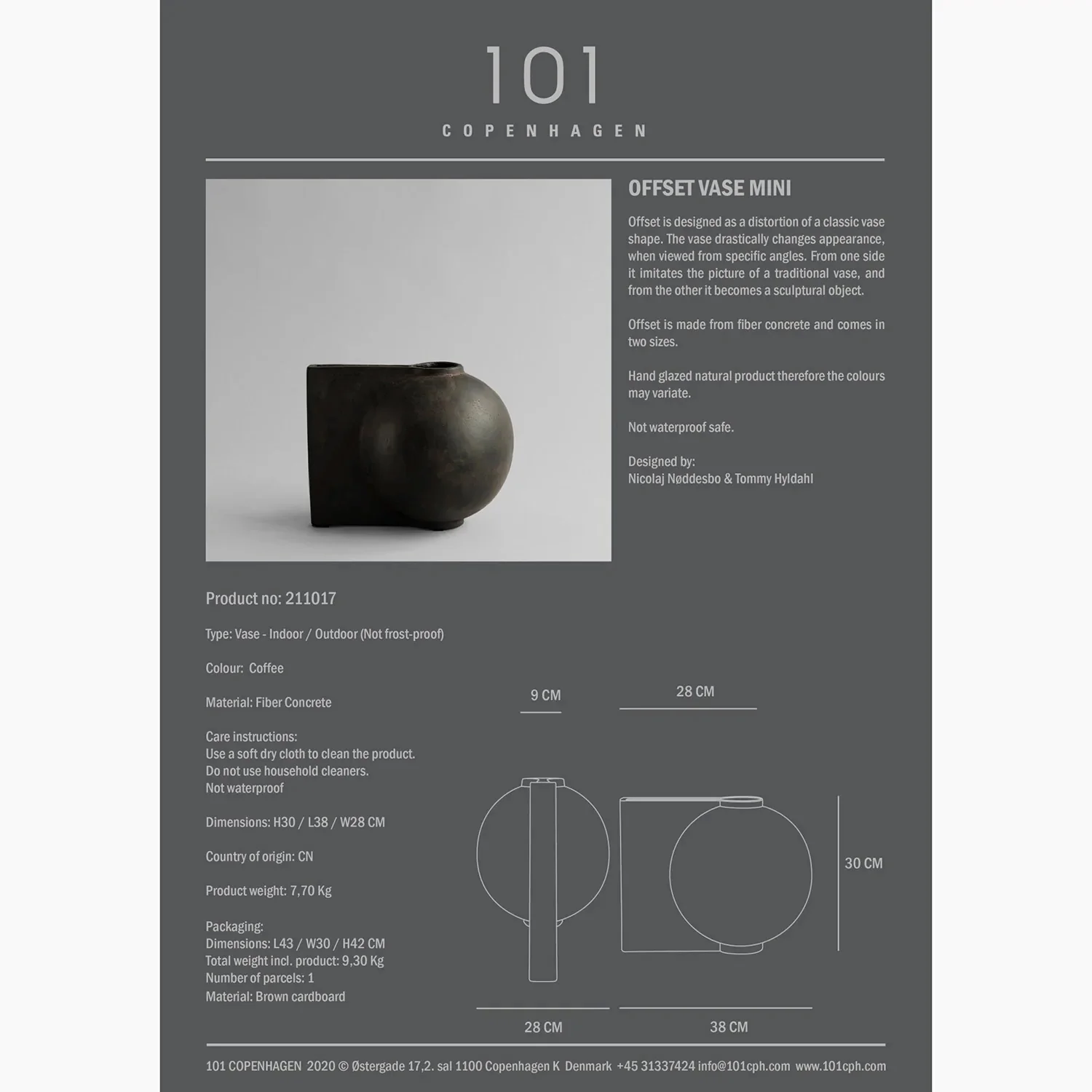 Offset Vase - Mini - Coffee - Image 8